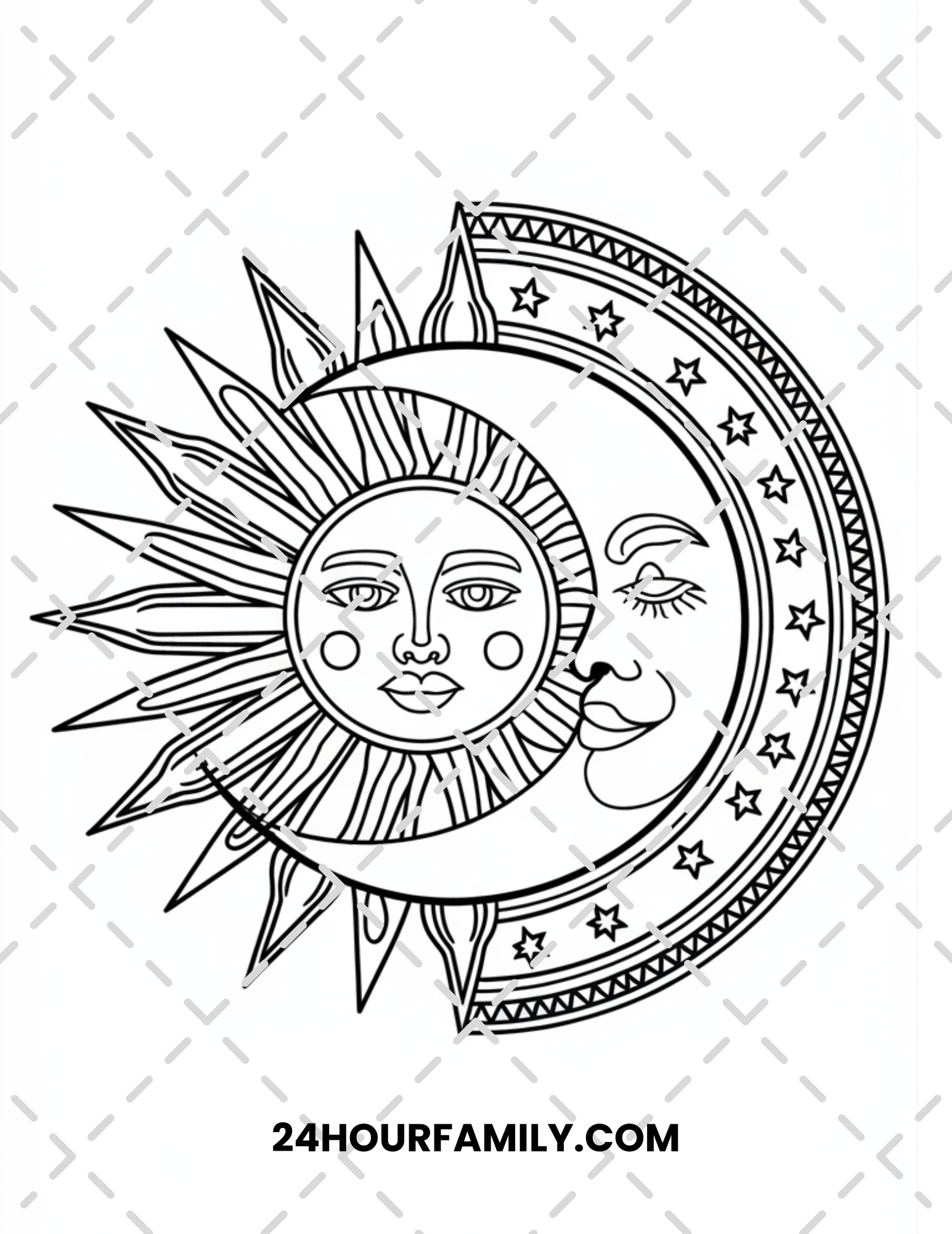 sun and moon coloring pages