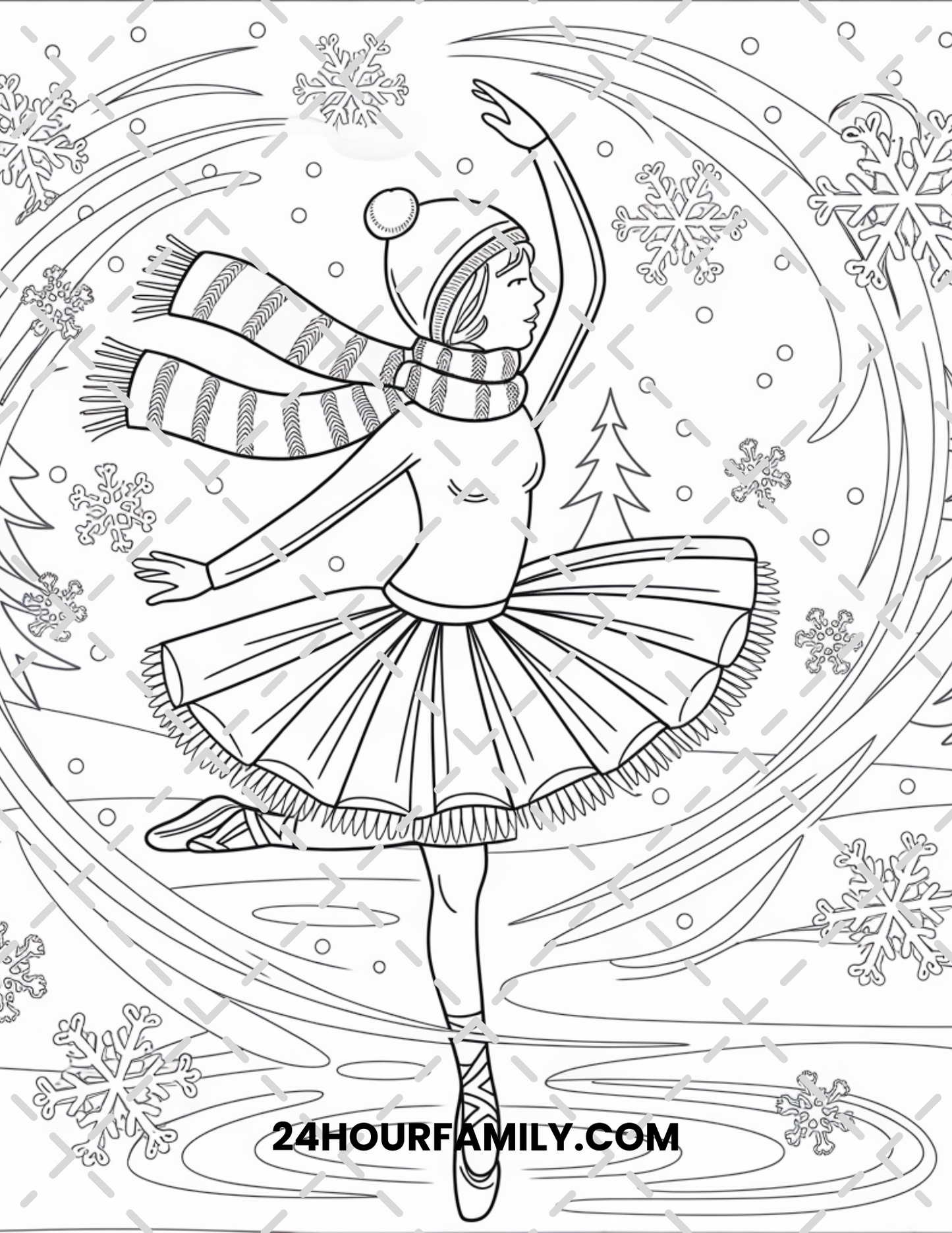 christmas ballerina coloring pages