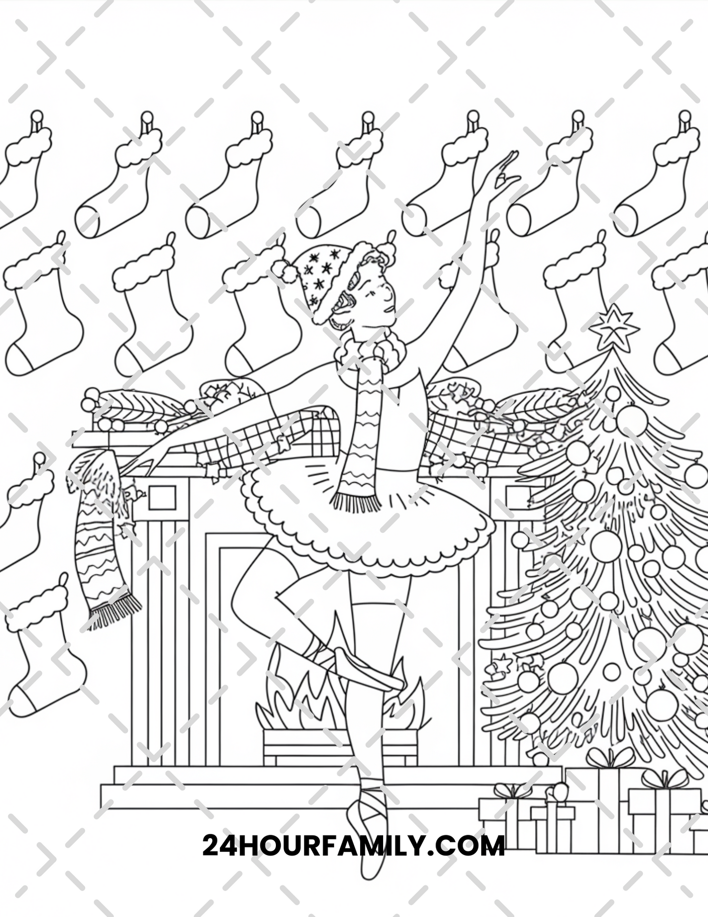 christmas ballerina coloring pages