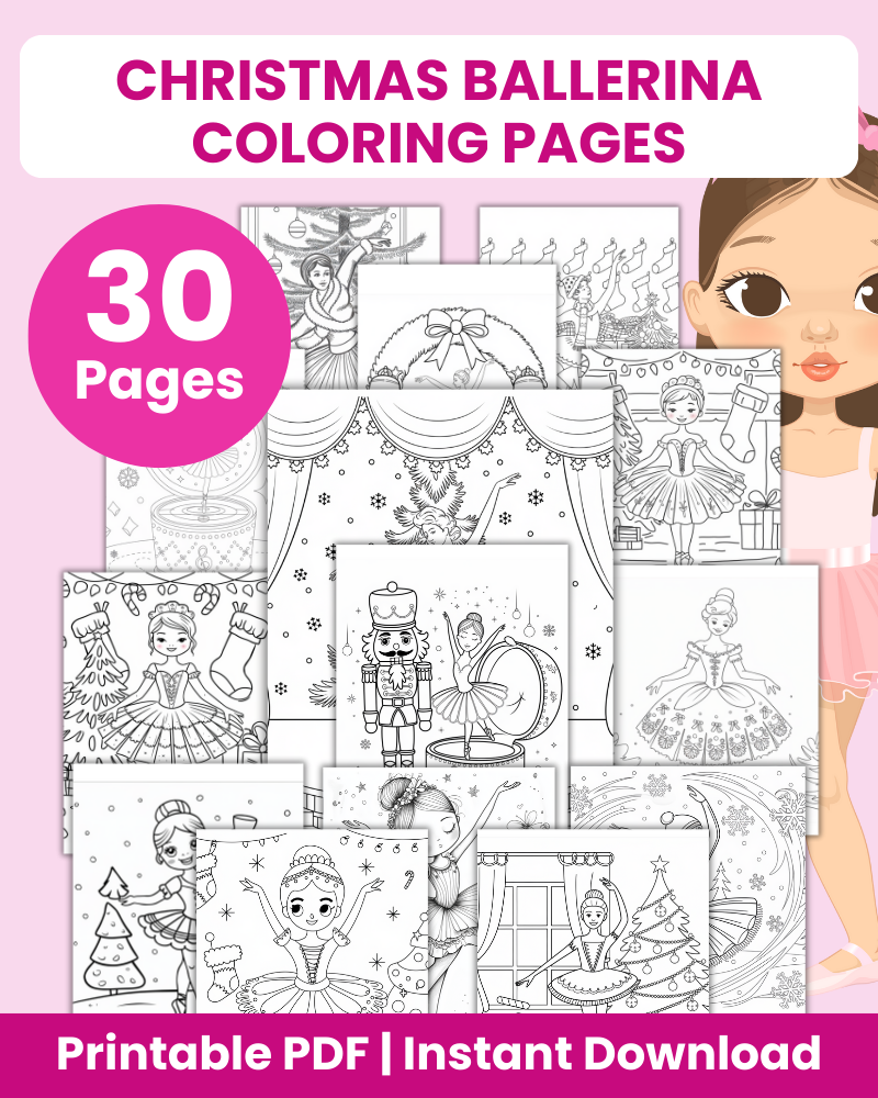 christmas ballerina coloring pages