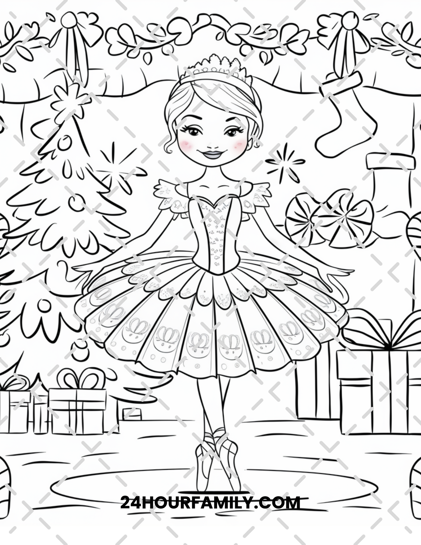 christmas ballerina coloring pages