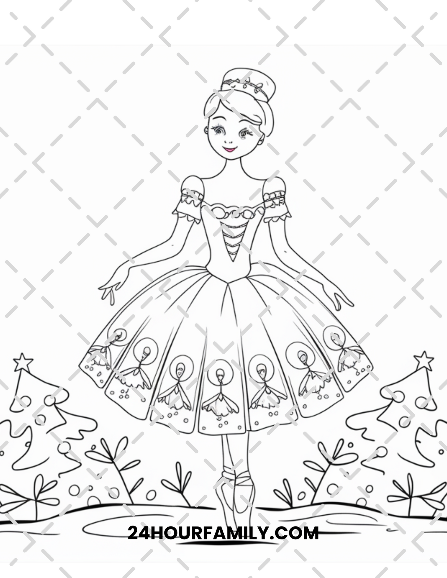 christmas ballerina coloring pages