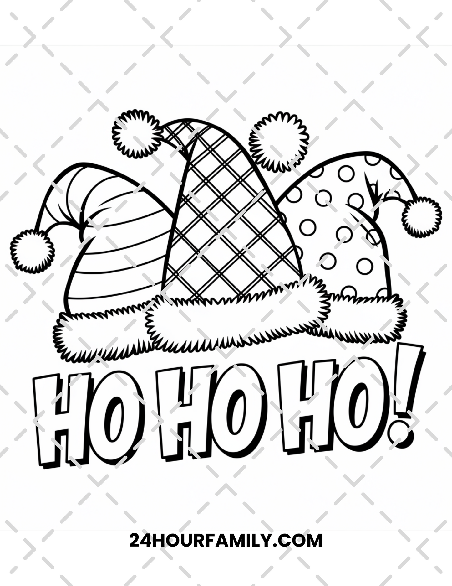 santa hats coloring pages