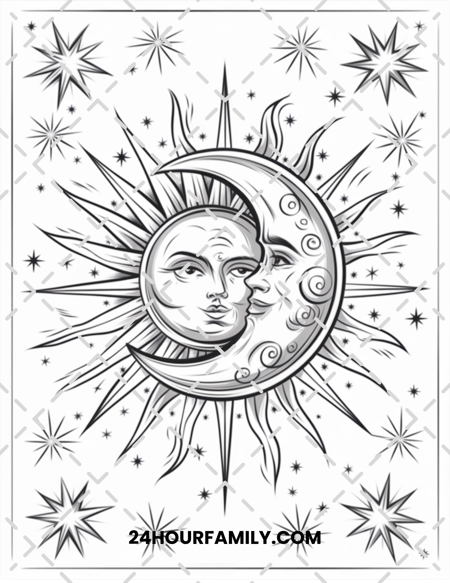 sun and moon coloring pages