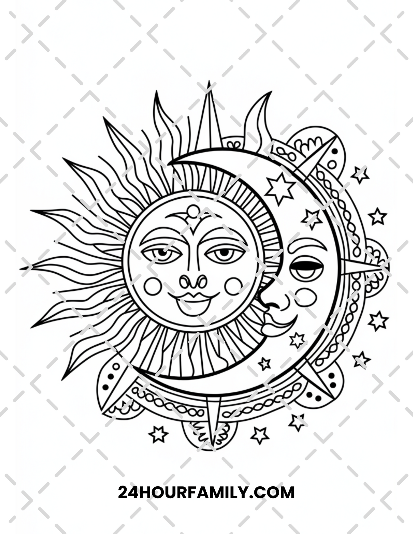 sun and moon coloring pages