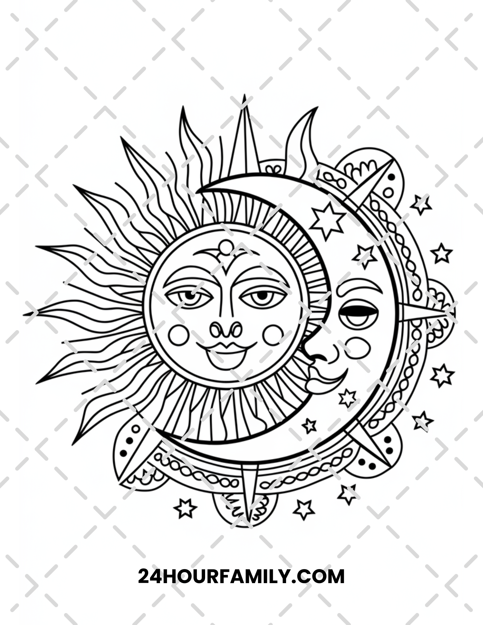 sun and moon coloring pages