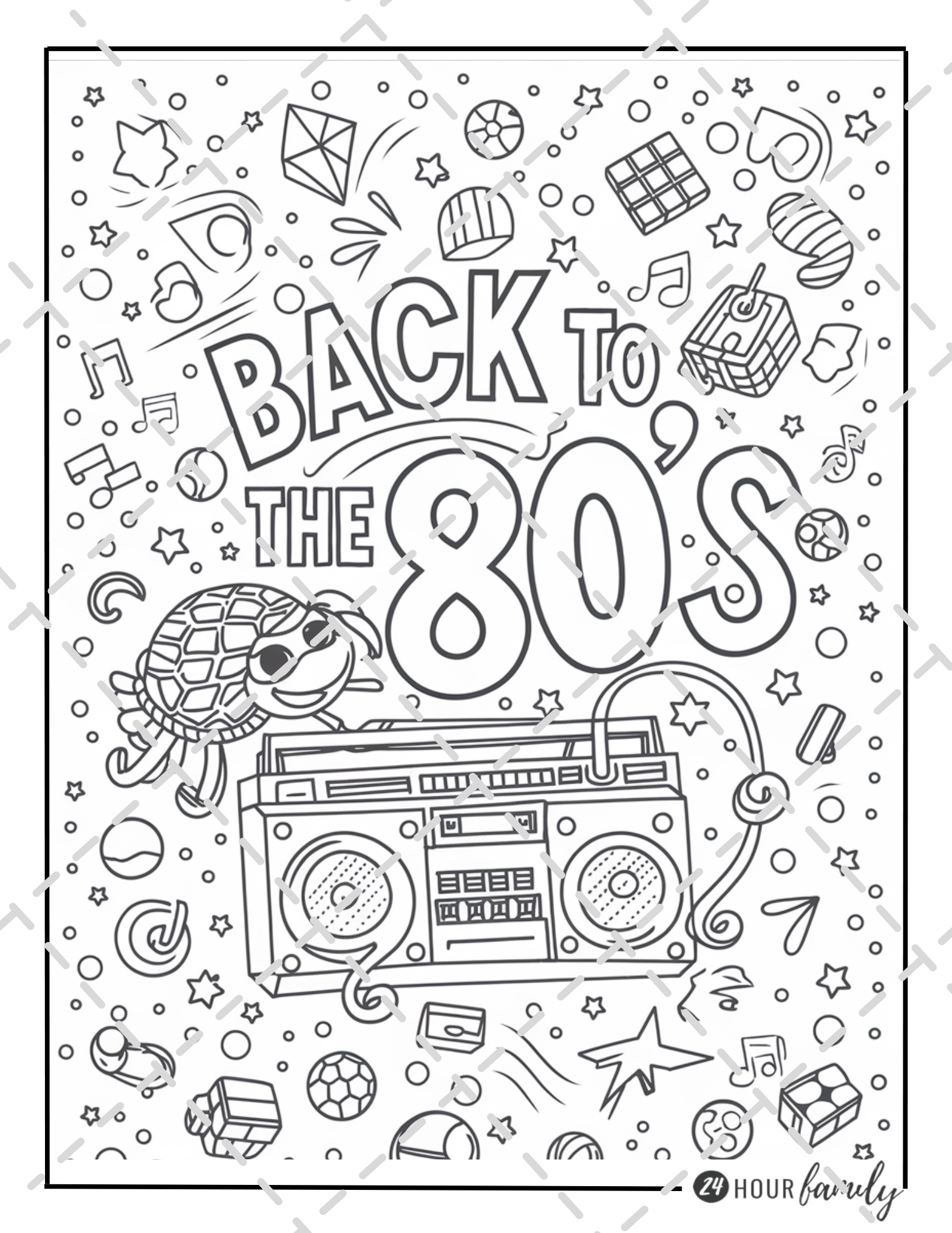 1980s themed coloring pages