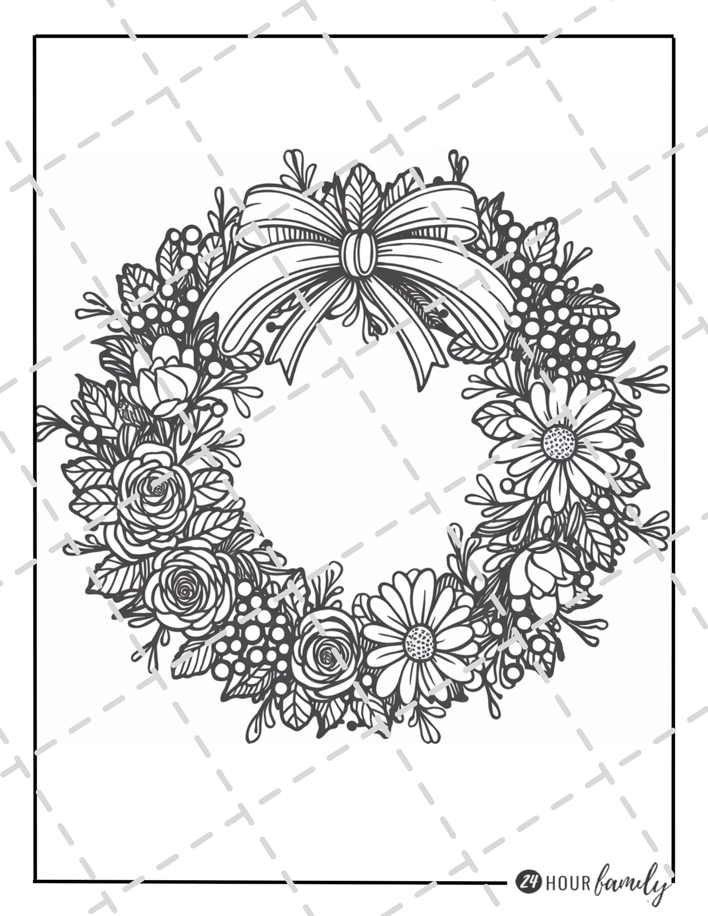 christmas wreath coloring pages