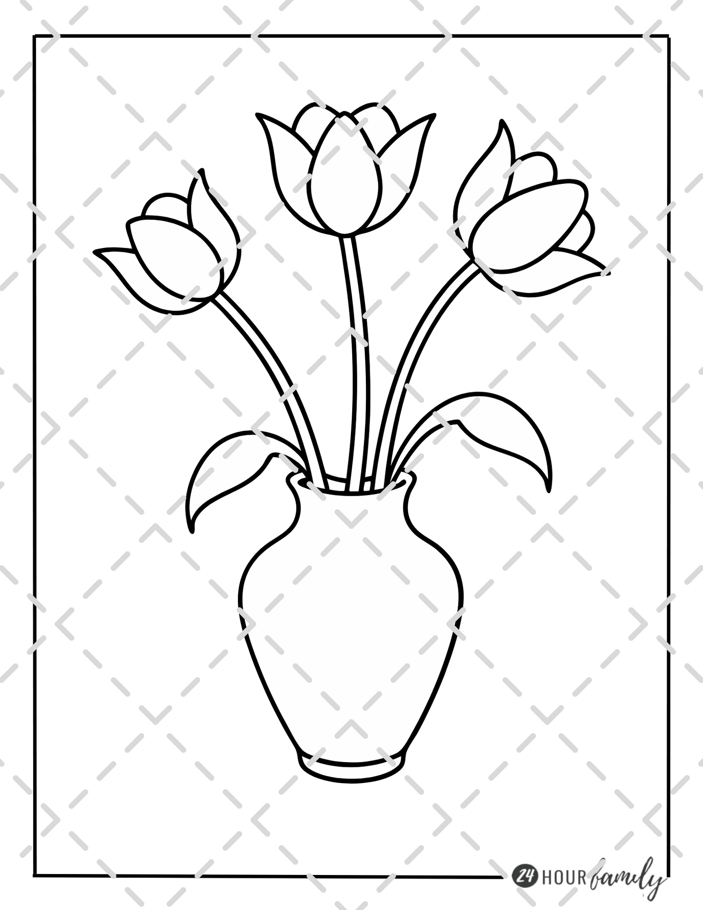 flower vase coloring pages