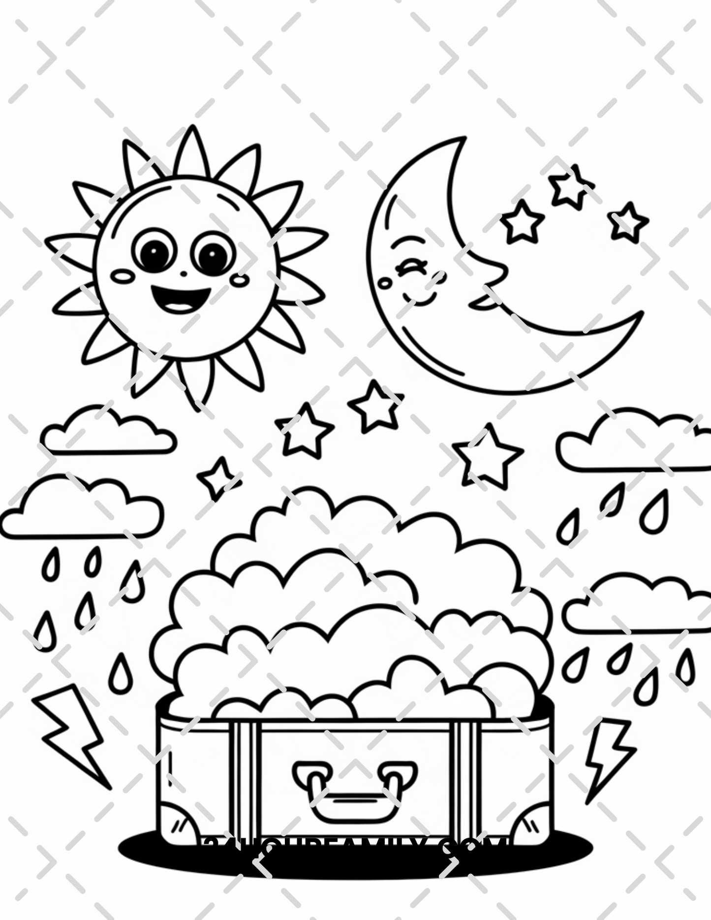 sun and moon coloring pages