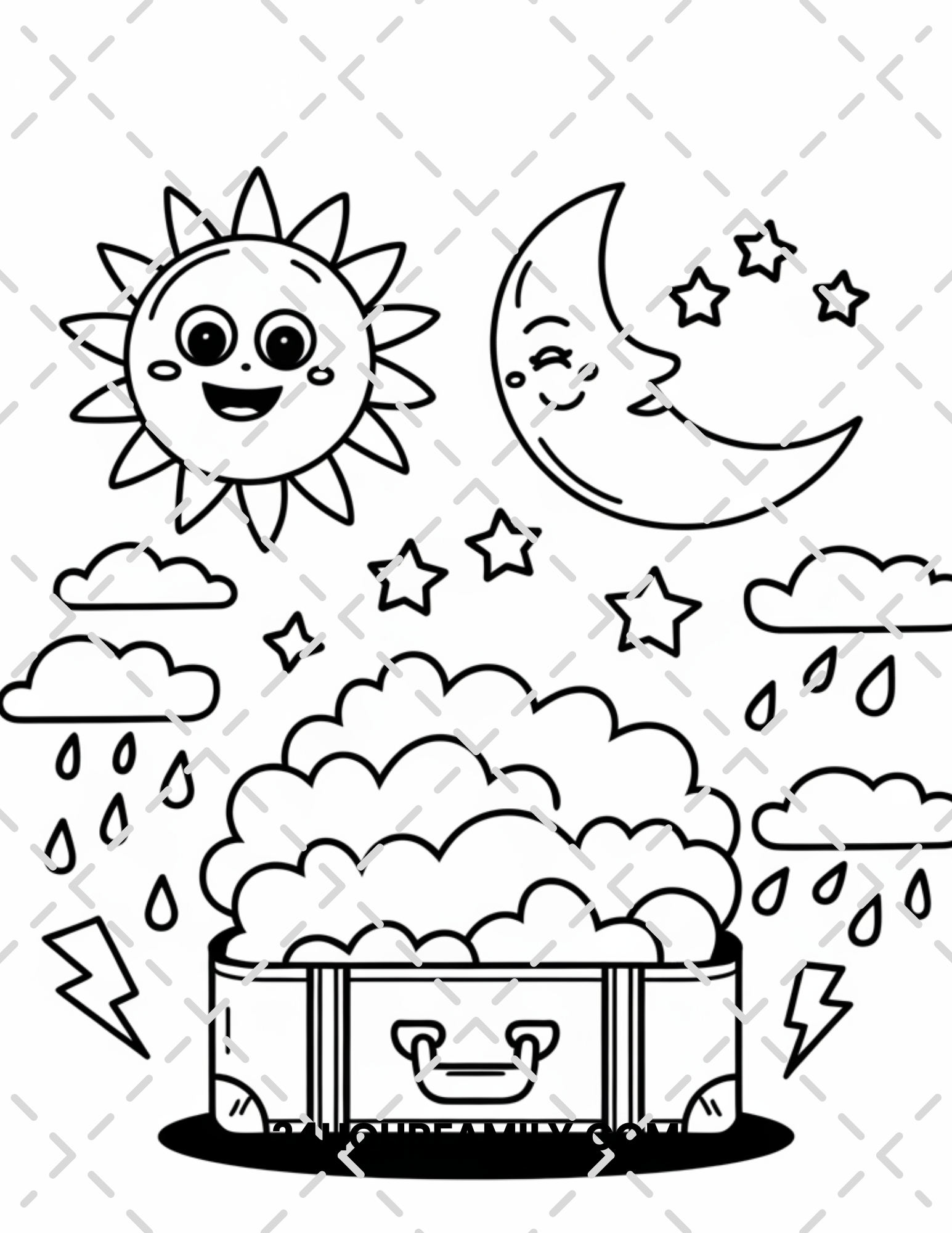 sun and moon coloring pages