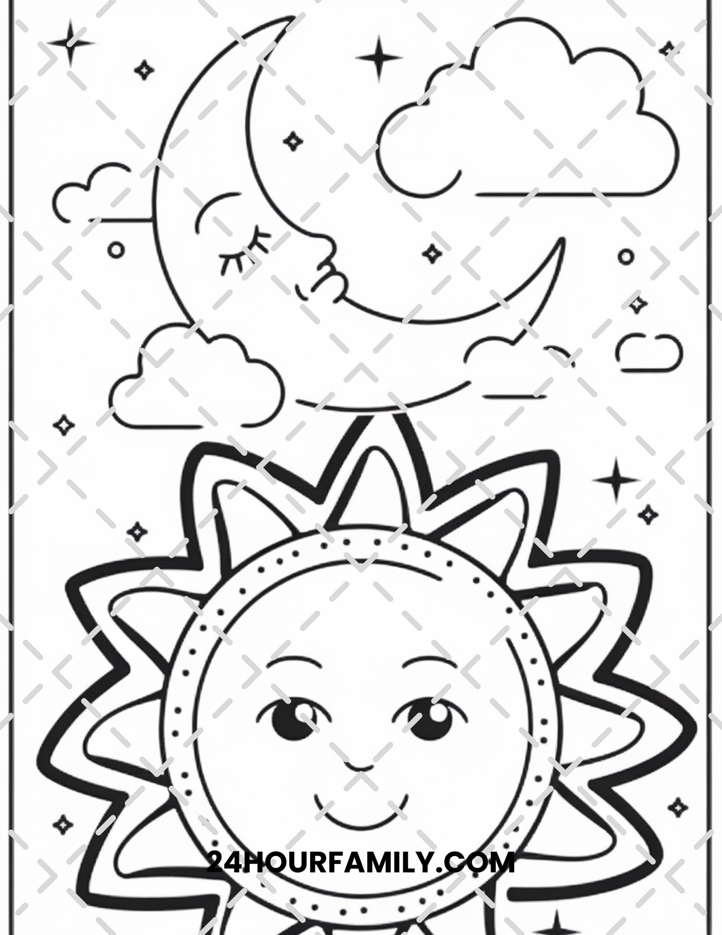 sun and moon coloring pages