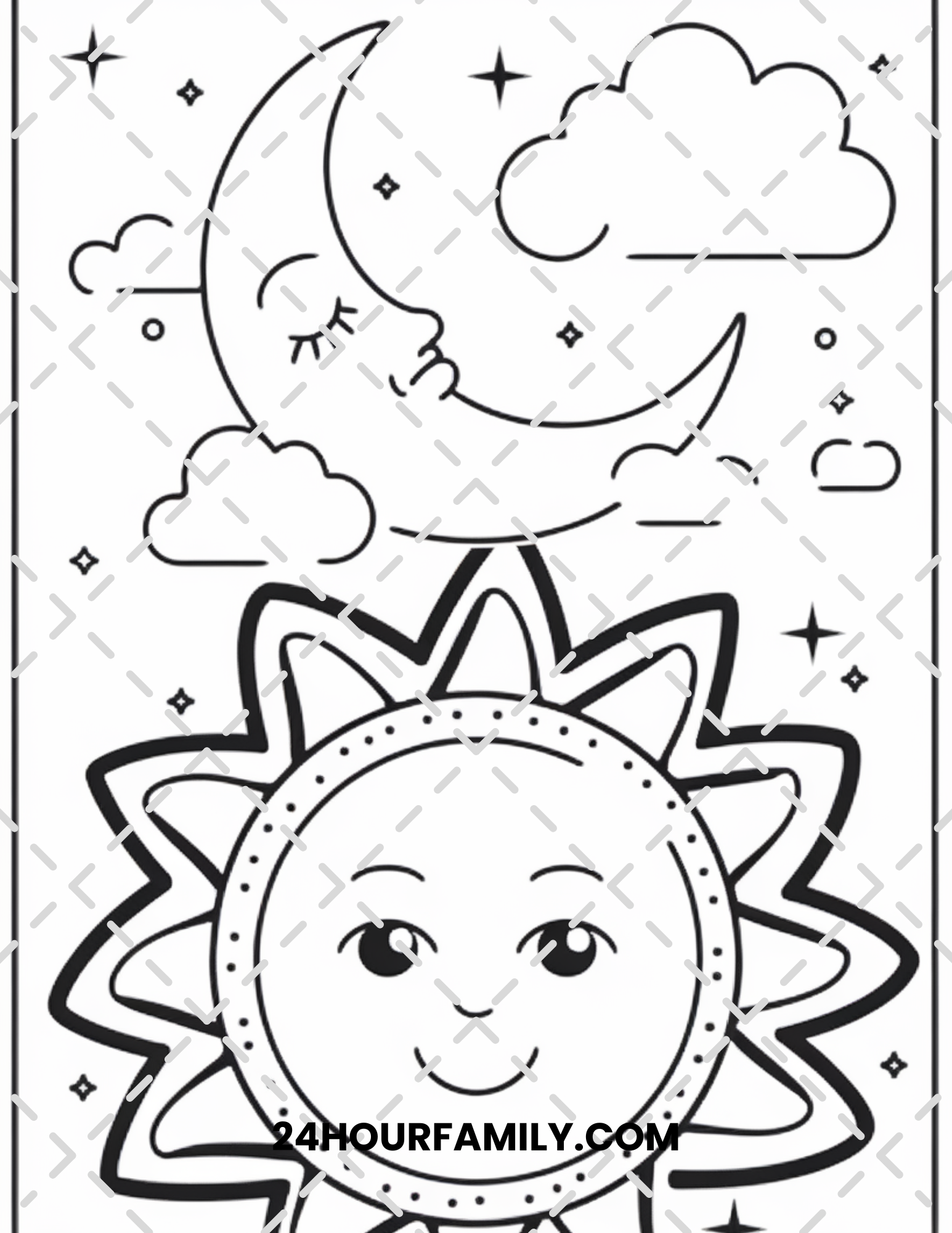 sun and moon coloring pages