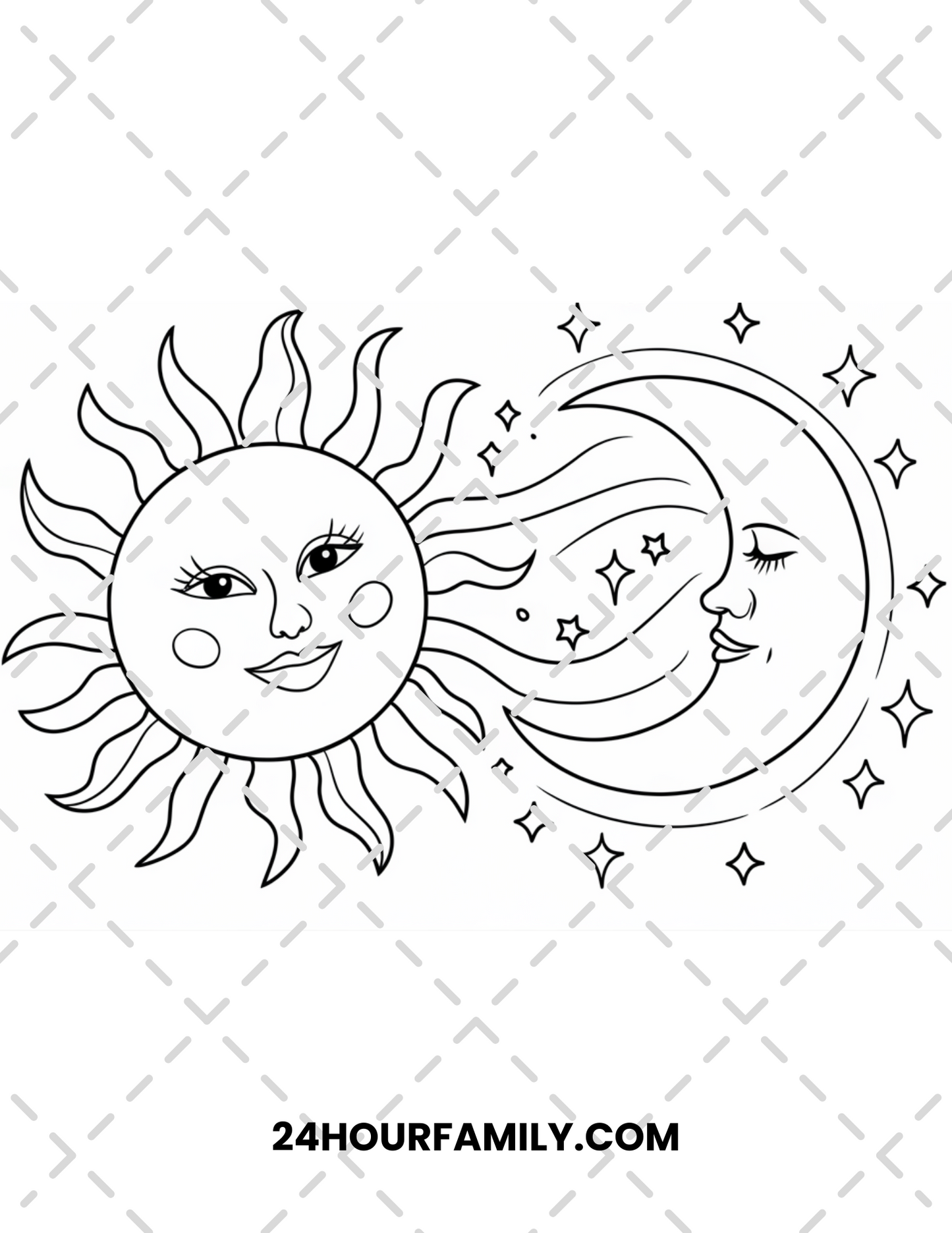 sun and moon coloring pages