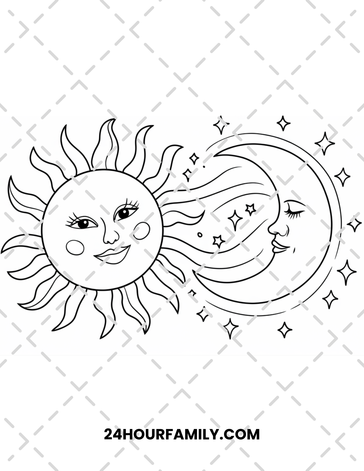 sun and moon coloring pages