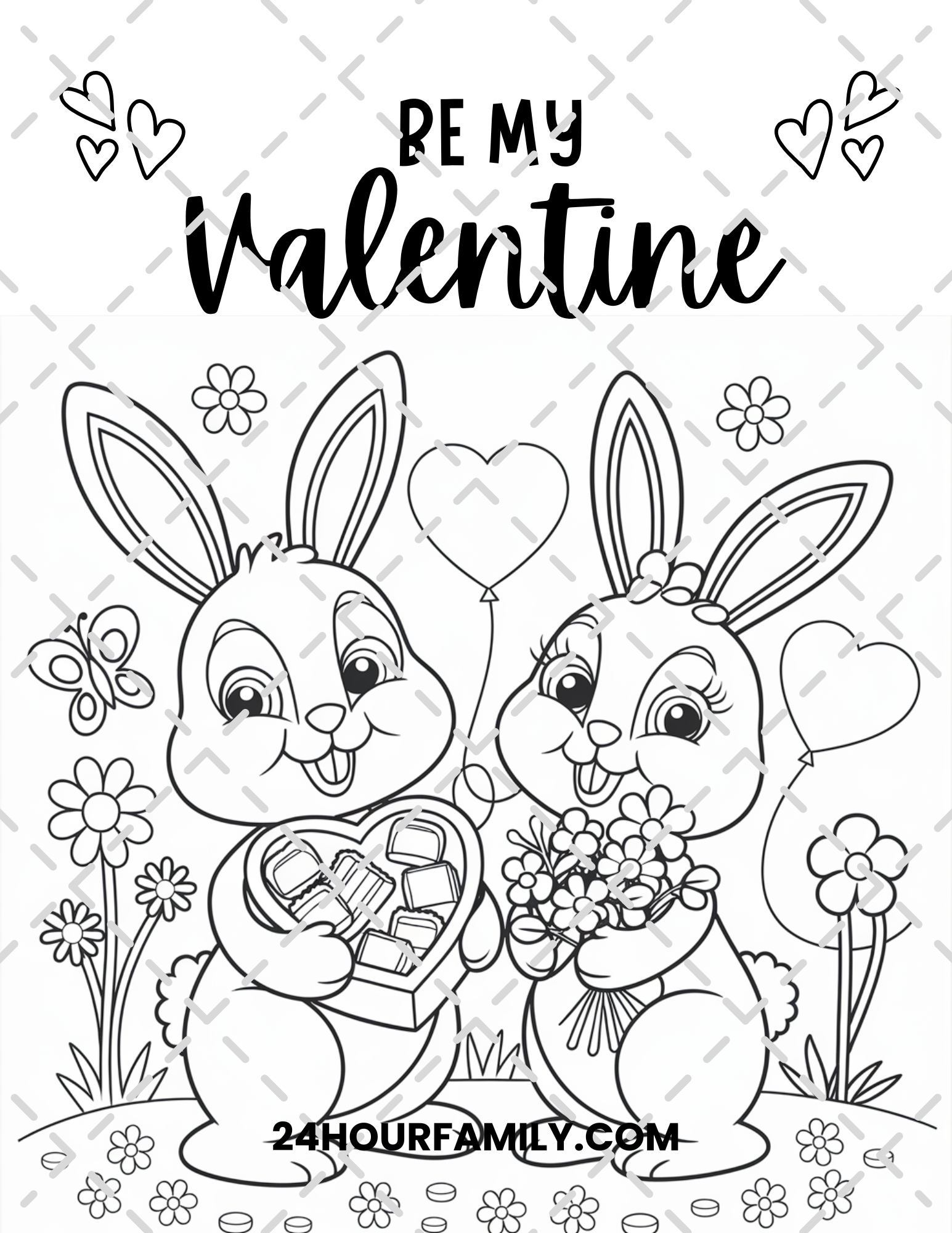 be my valentine coloring pages