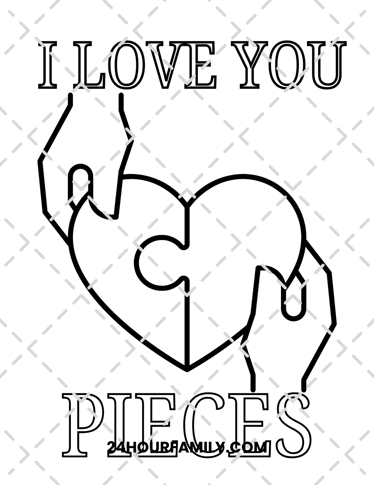 i love you to pieces coloring pages