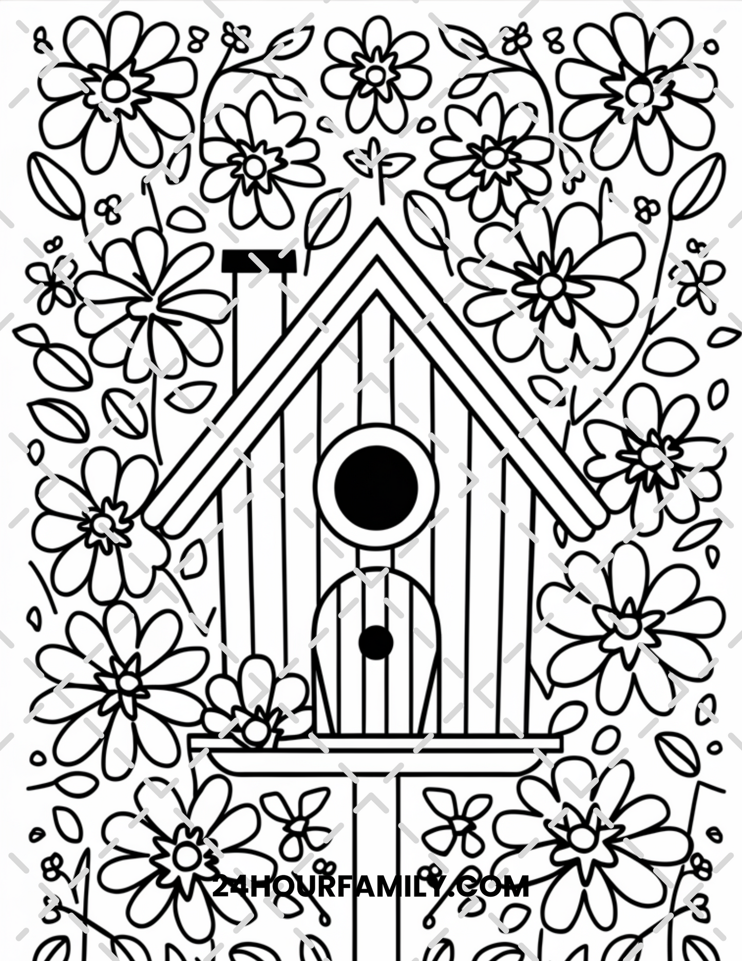 birdhouse coloring pages