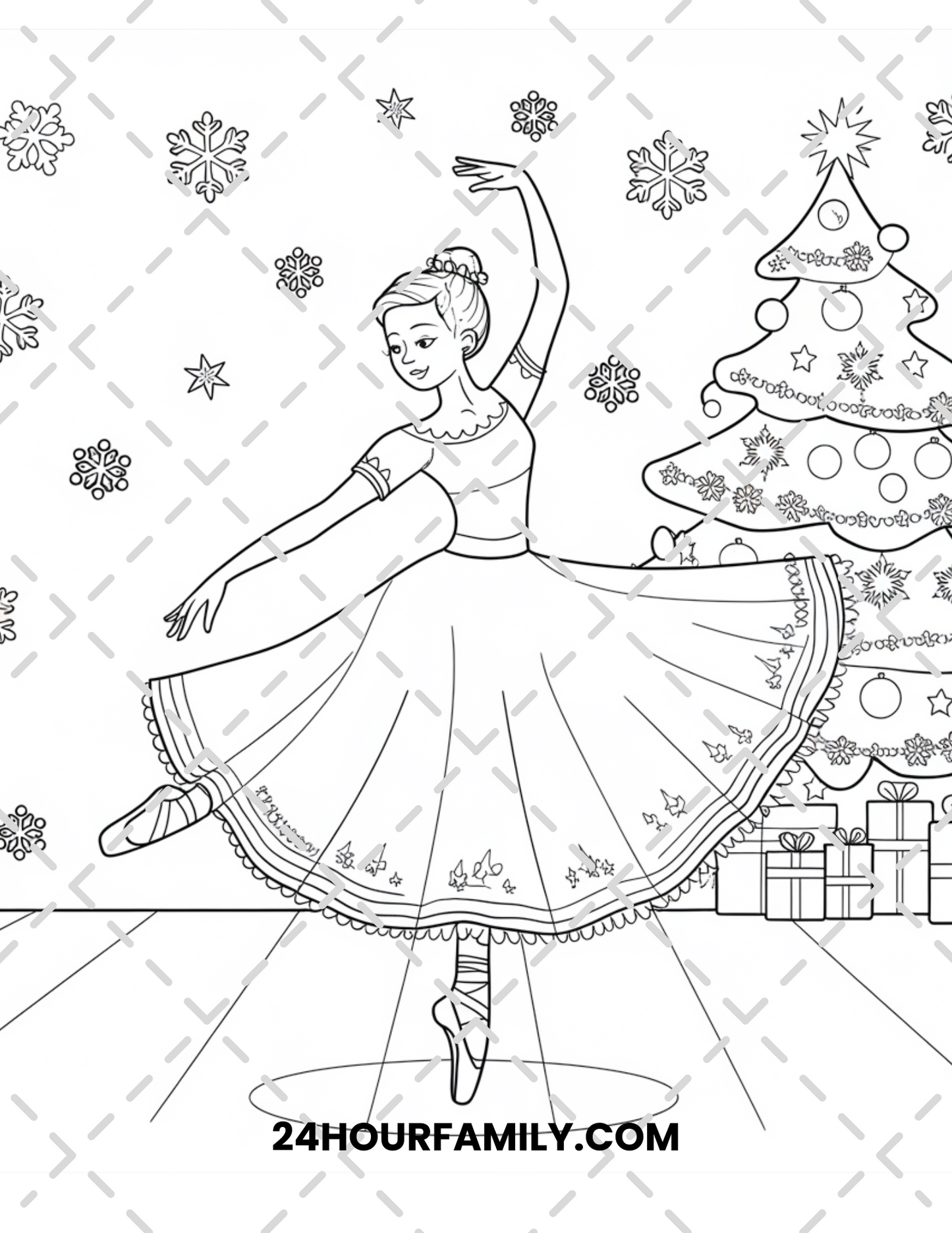 christmas ballerina coloring pages