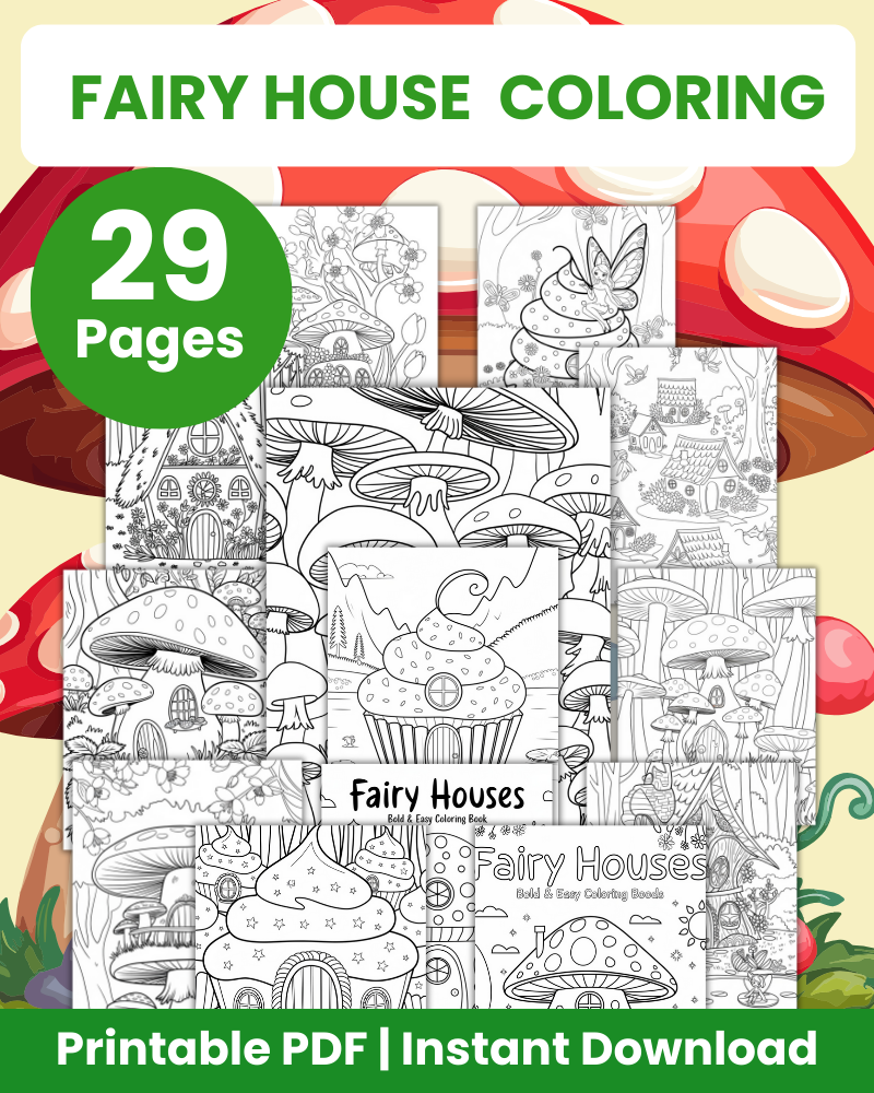 fairy house coloring pages