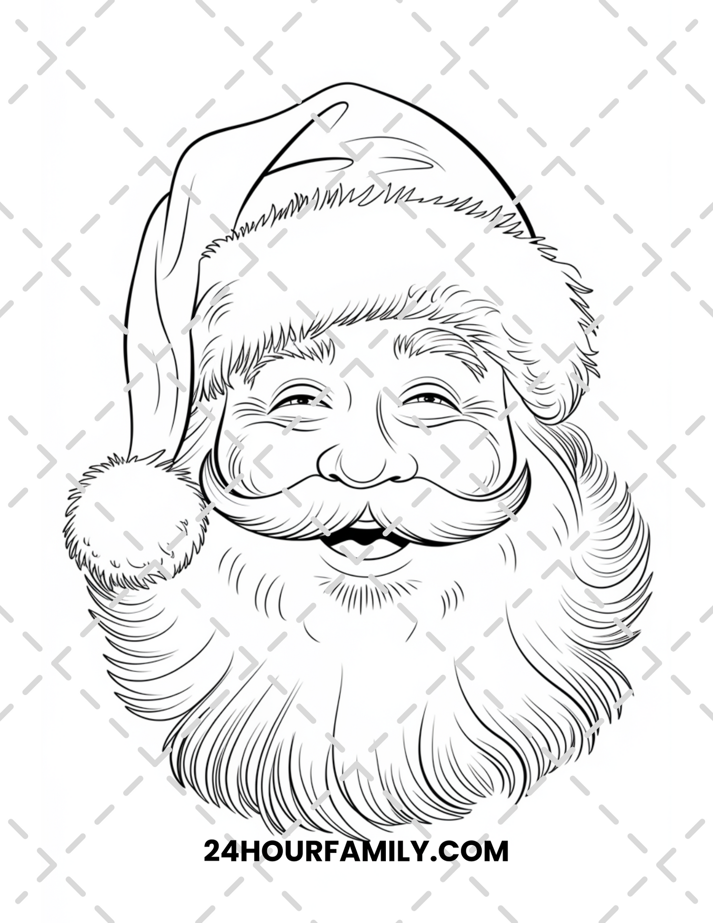 santa face coloring pages