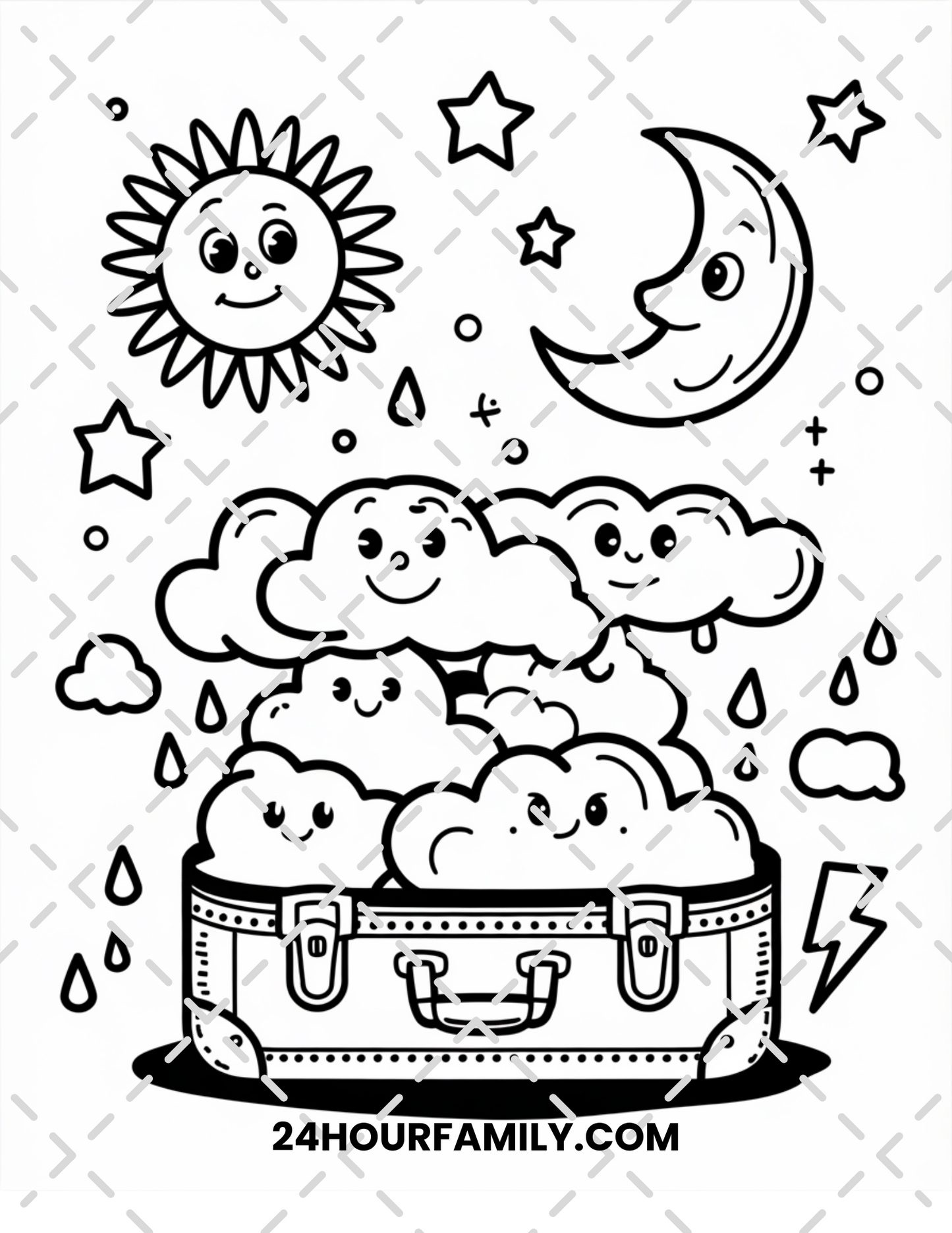 sun and moon coloring pages
