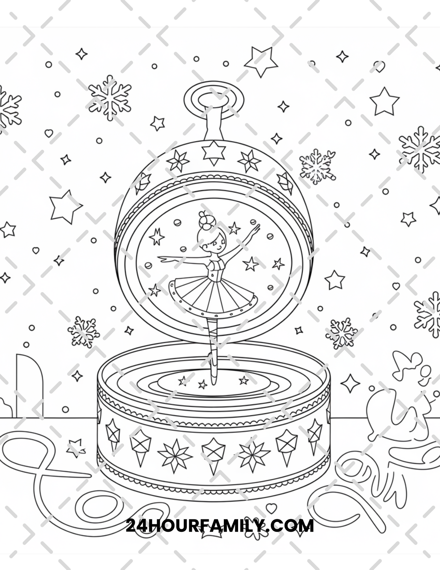 christmas ballerina coloring pages