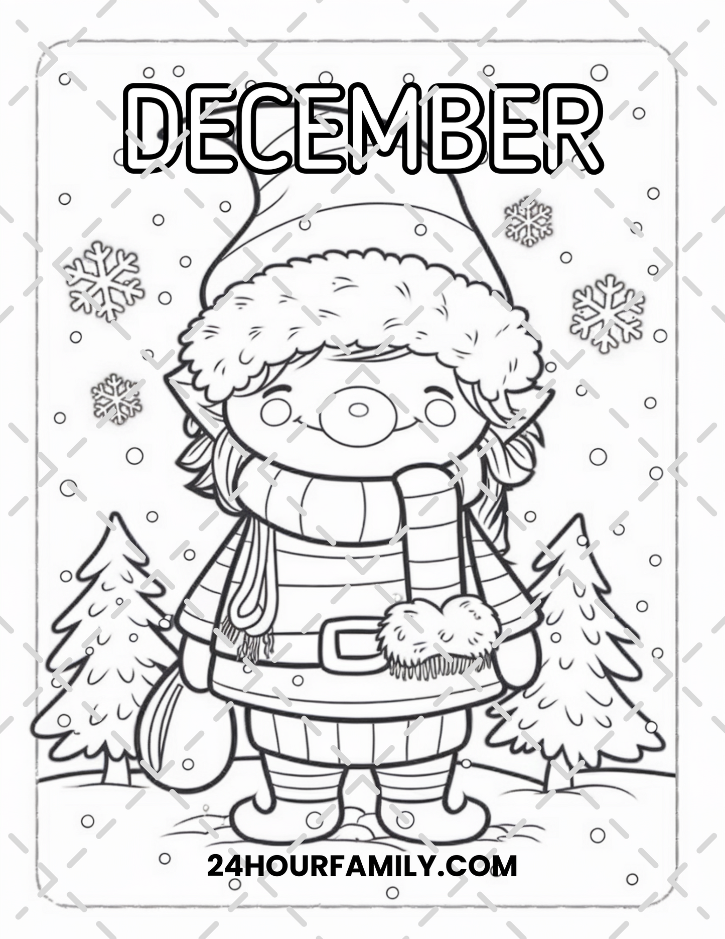 december coloring pages