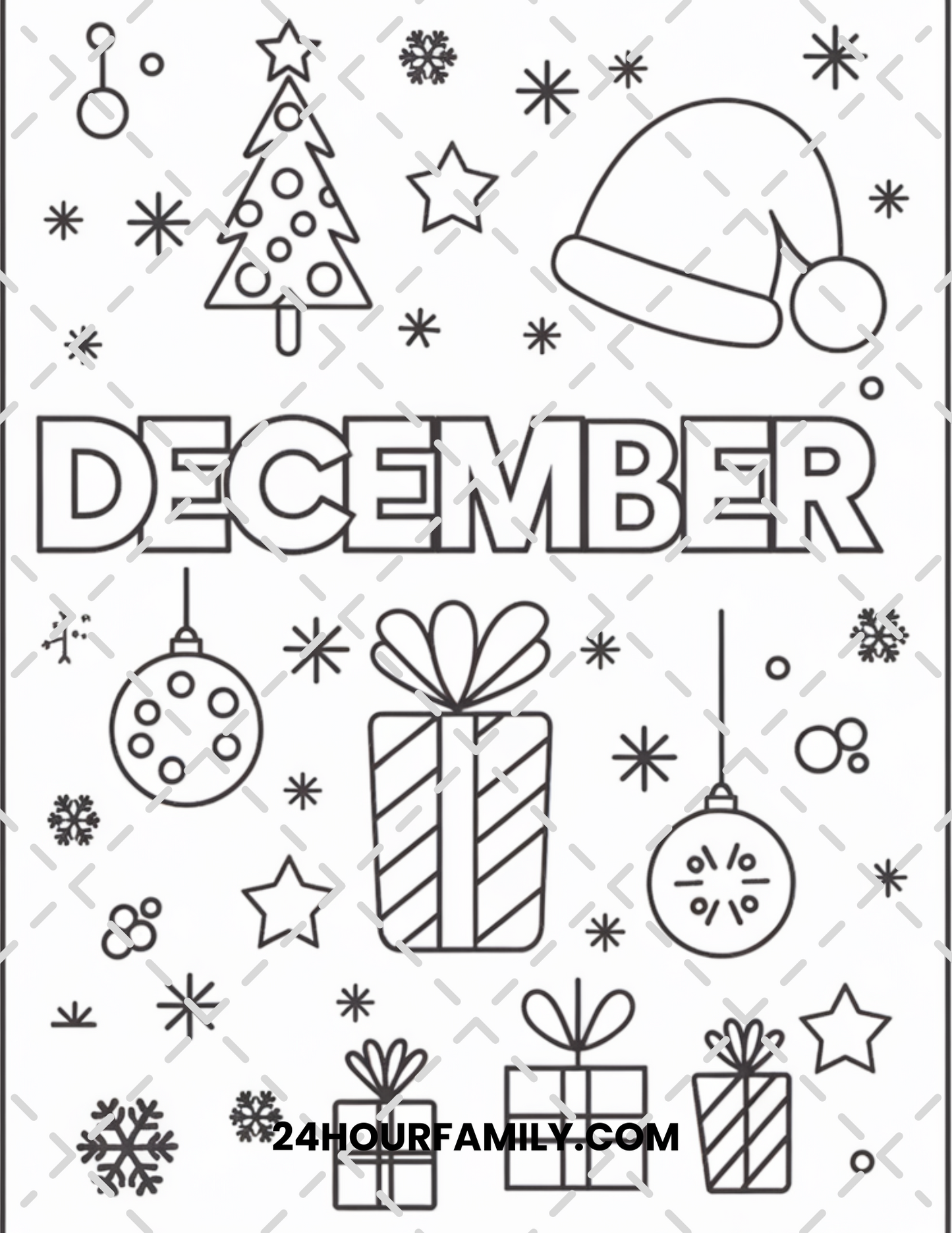 december coloring pages