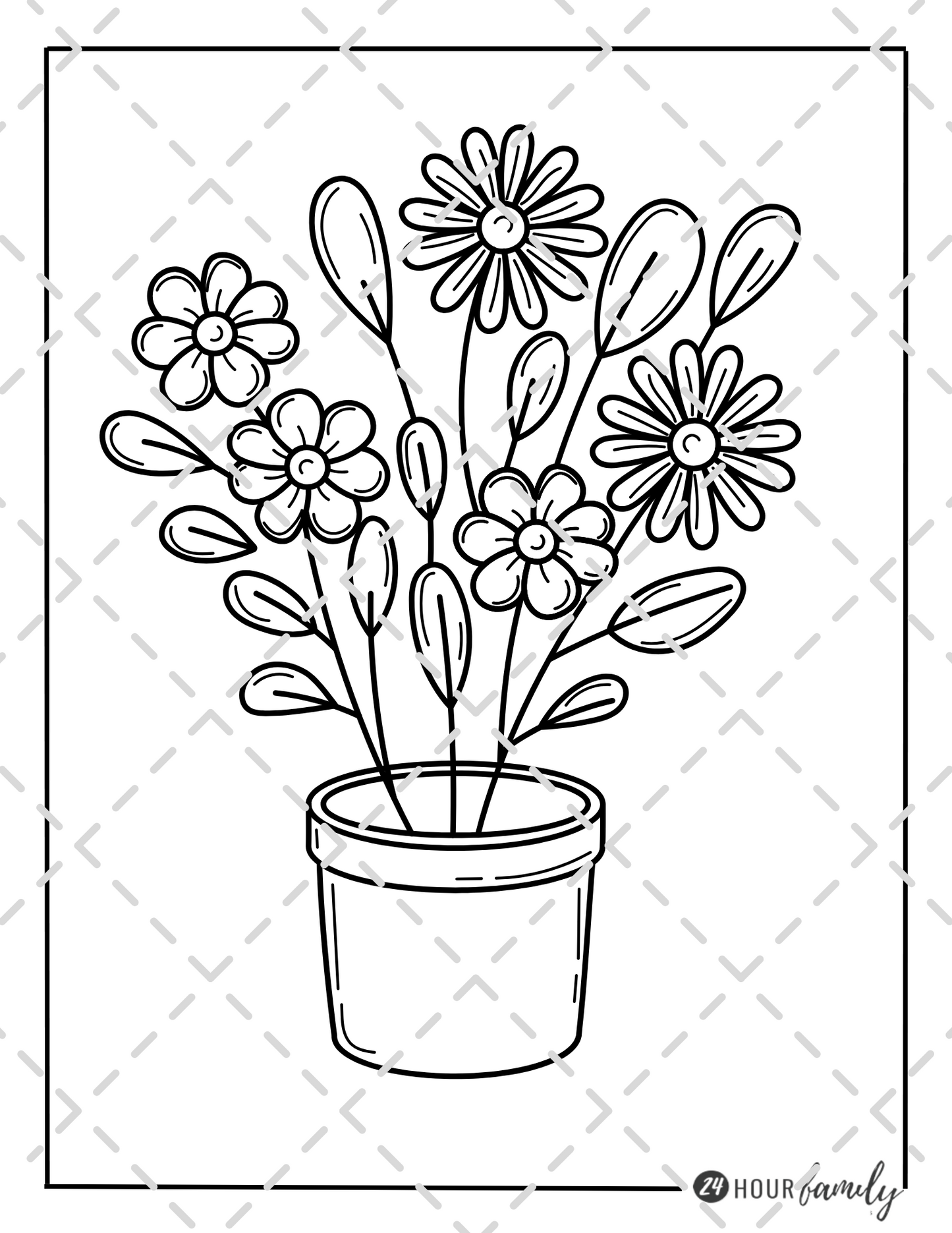 flower vase coloring pages