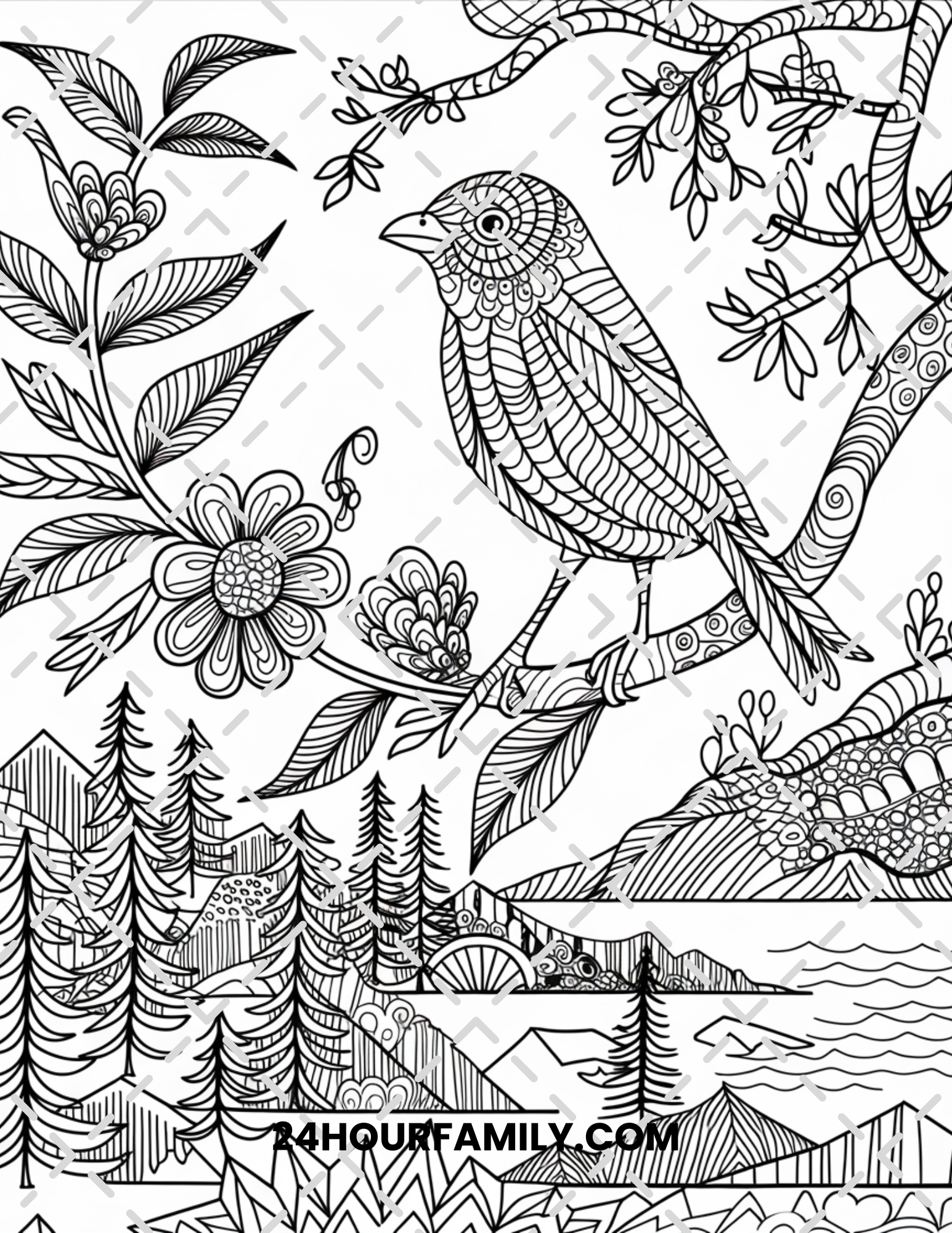 birds coloring pages for adults