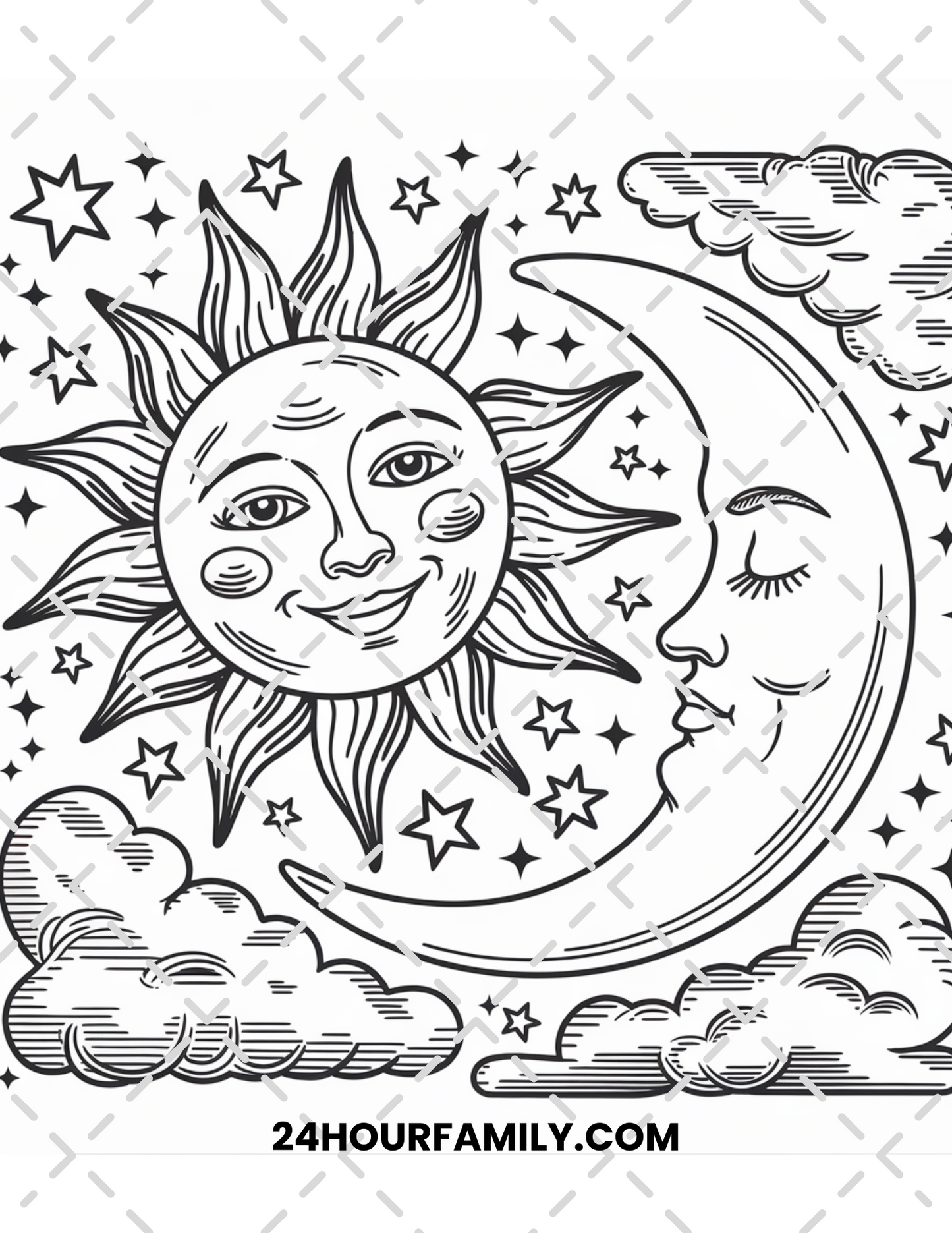 sun and moon coloring pages