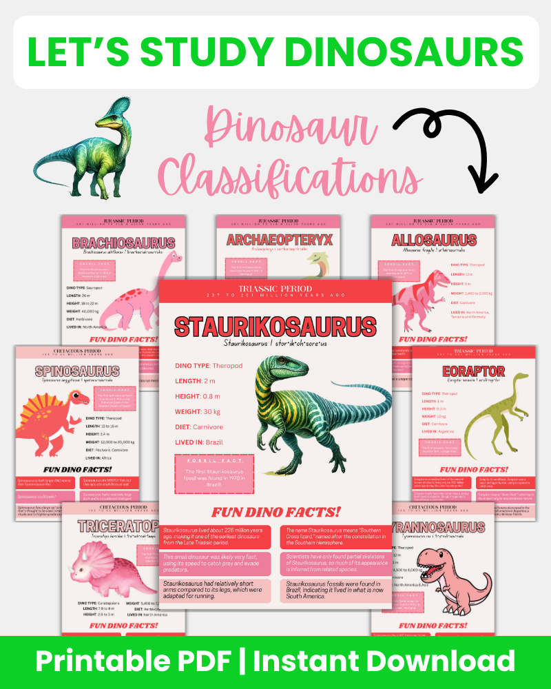 Let's Study Dinosaurs Printable Book