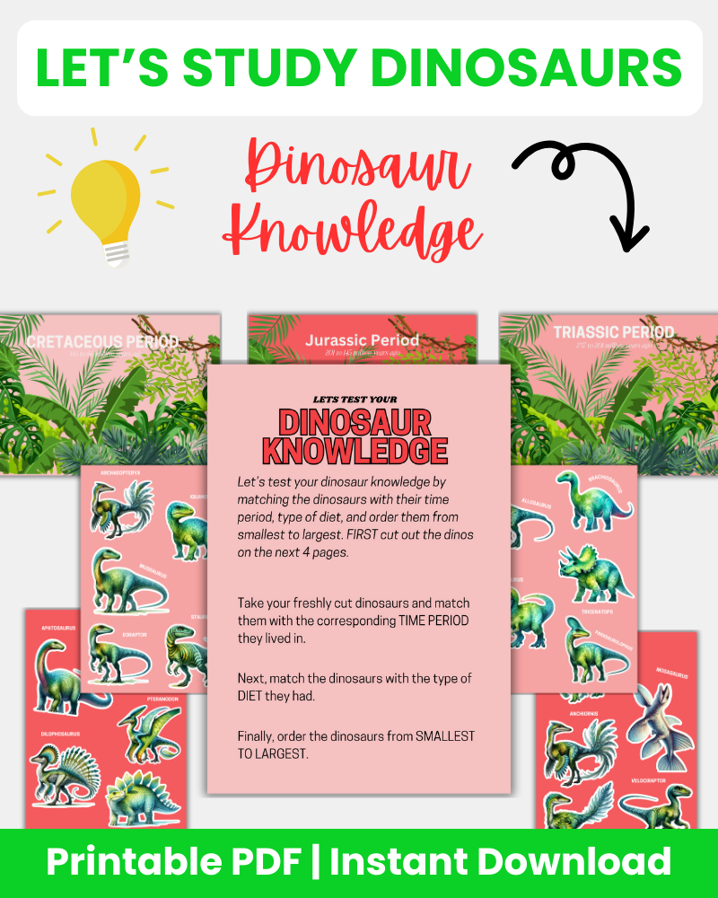 Let's Study Dinosaurs Printable Book