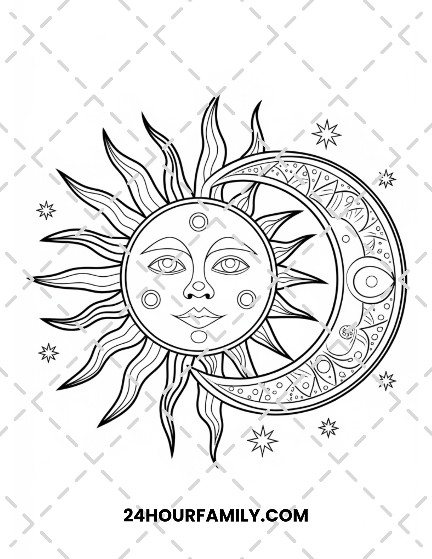 sun and moon coloring pages