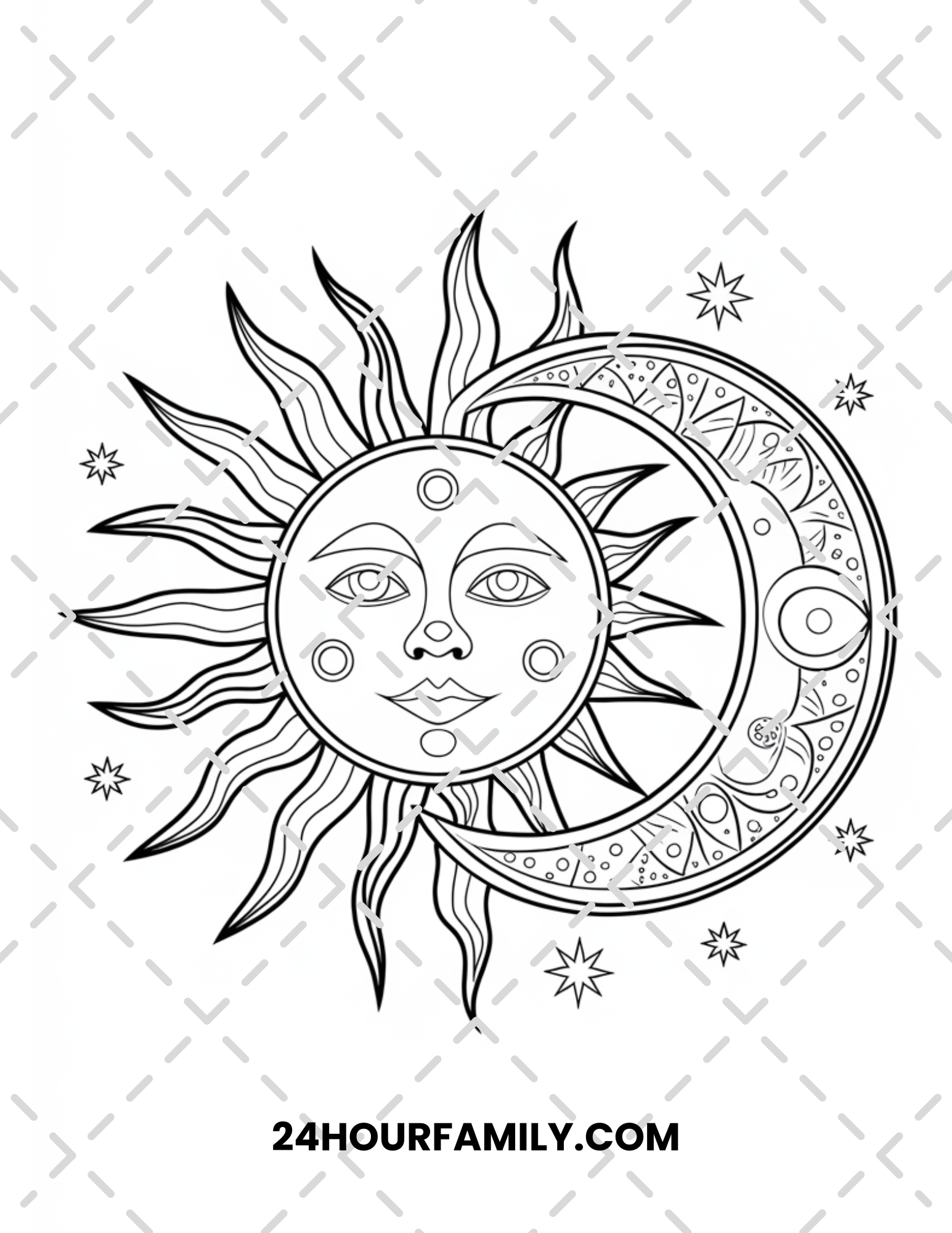 sun and moon coloring pages