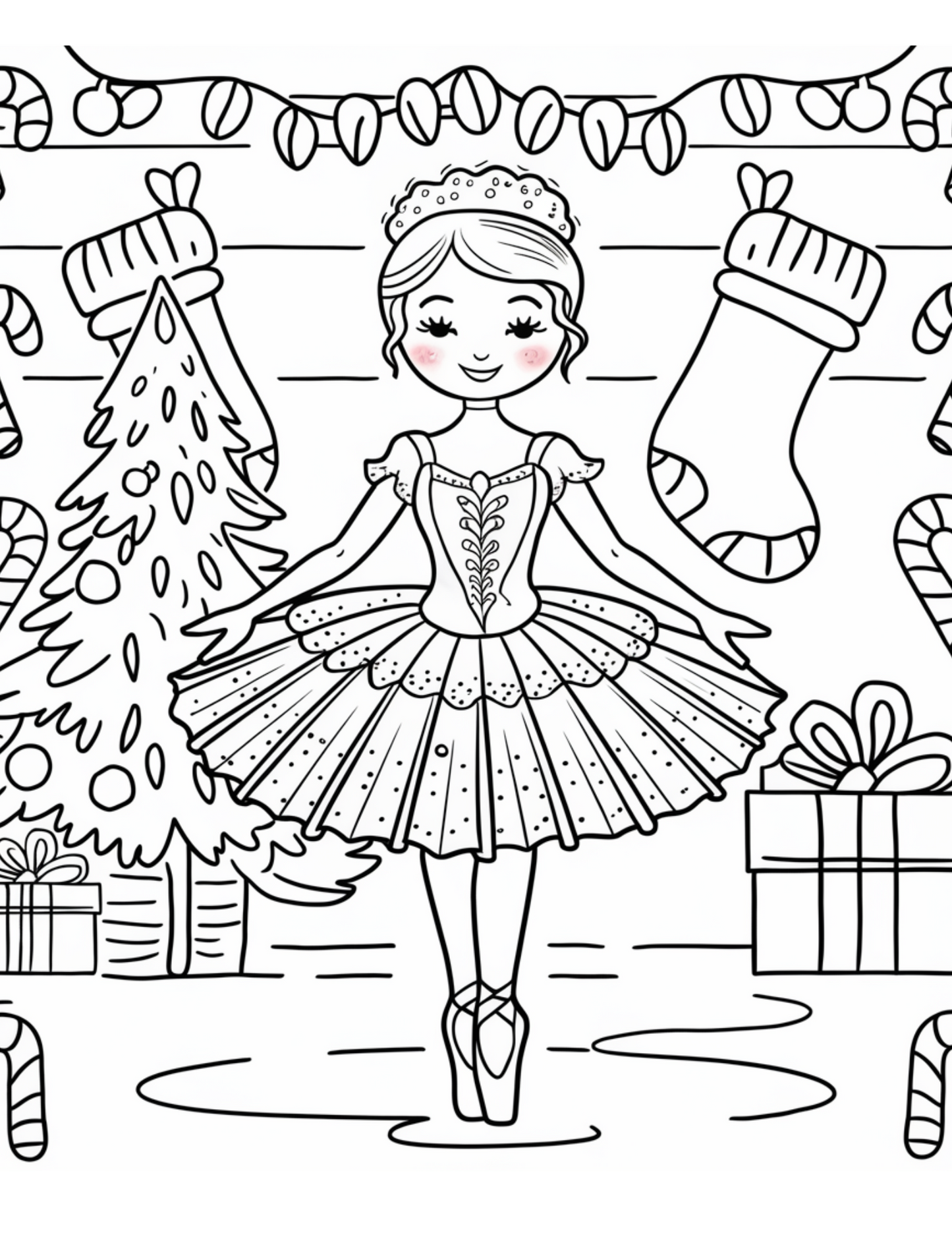 christmas ballerina coloring pages