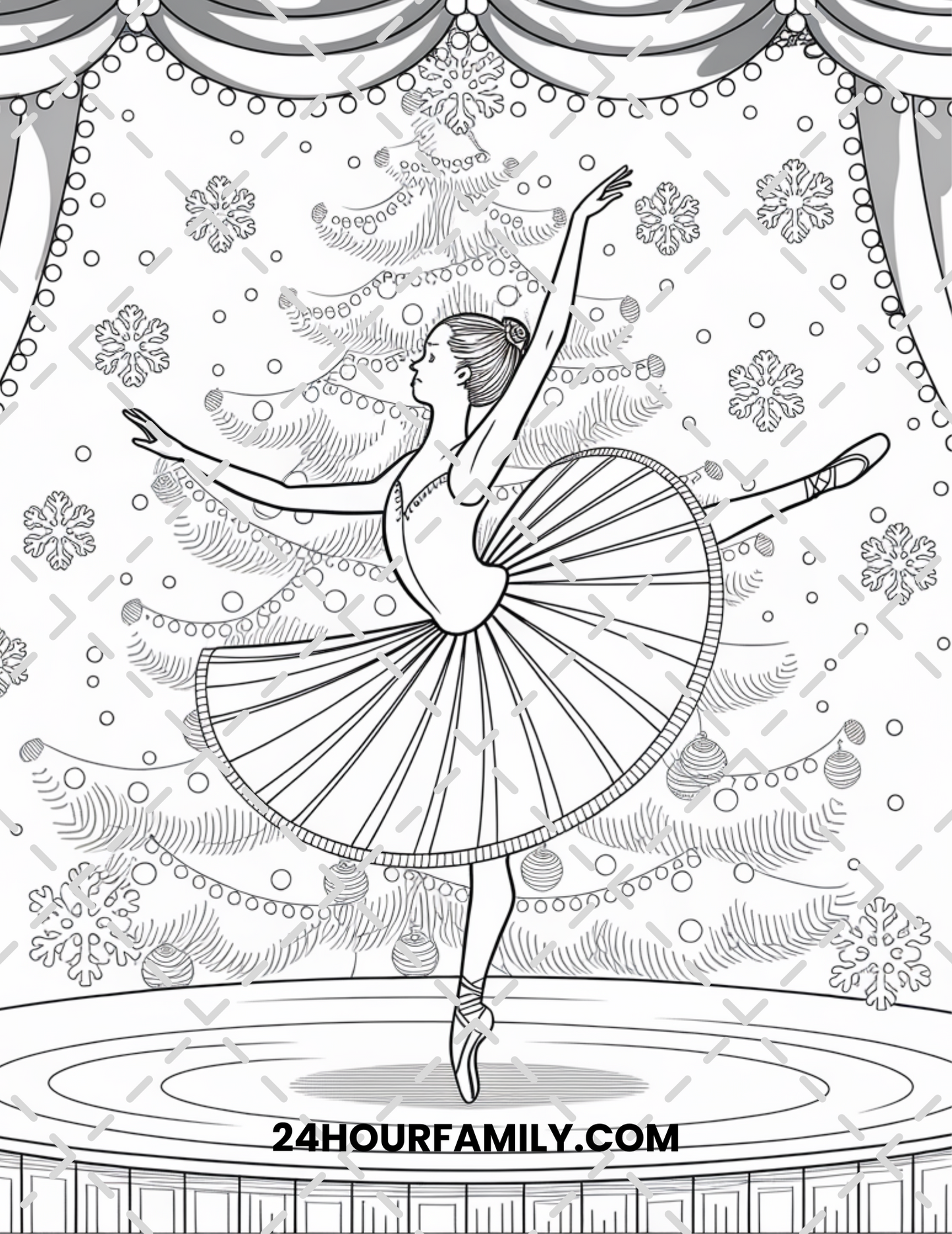 christmas ballerina coloring pages
