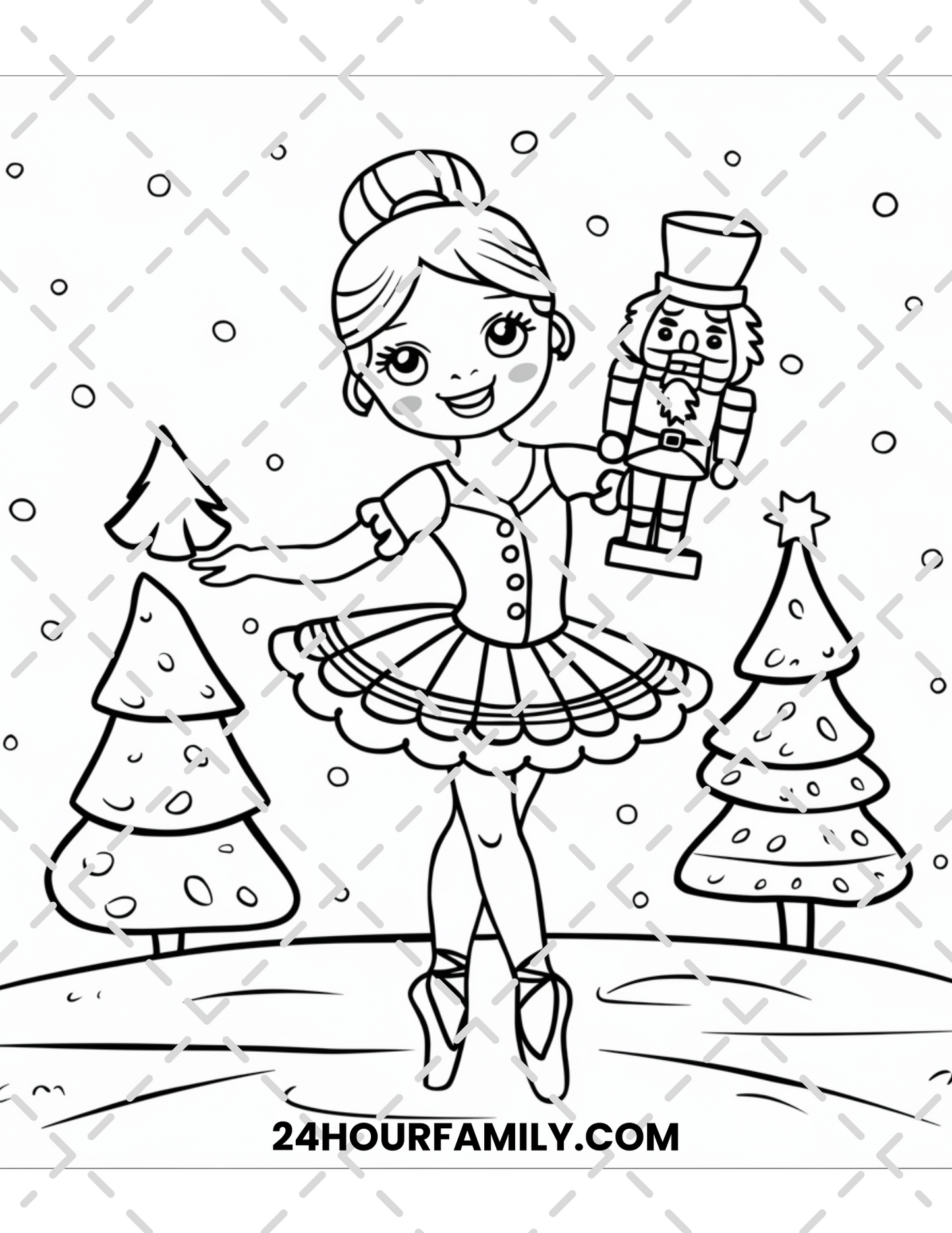 christmas ballerina coloring pages