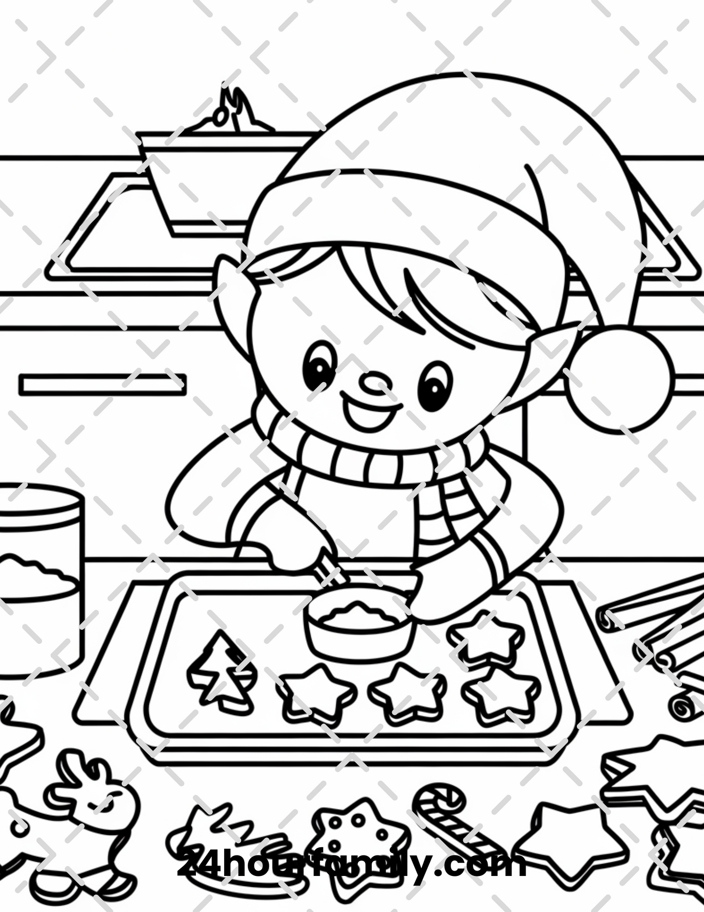 festive elf yuletide coloring