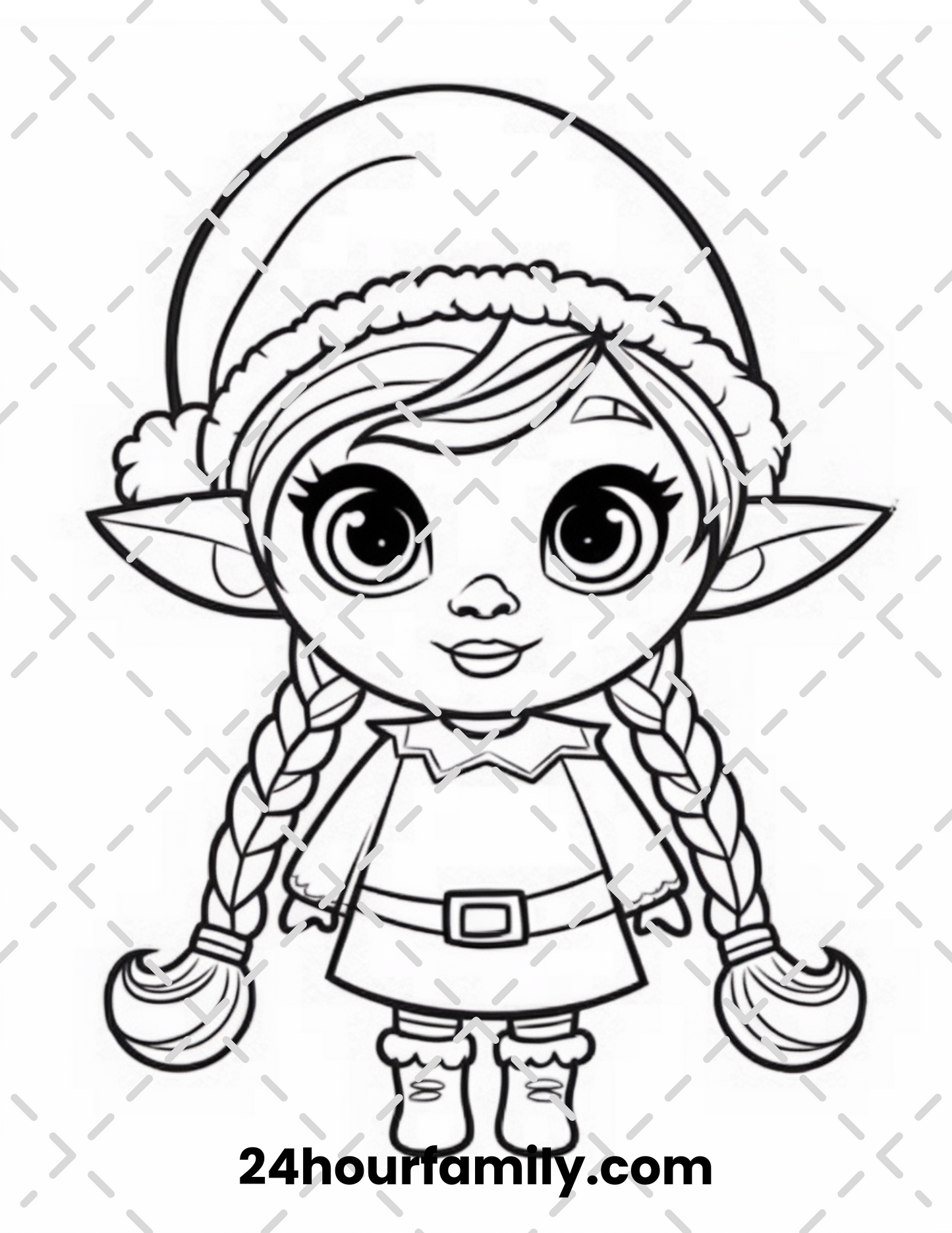 festive elf yuletide coloring pages