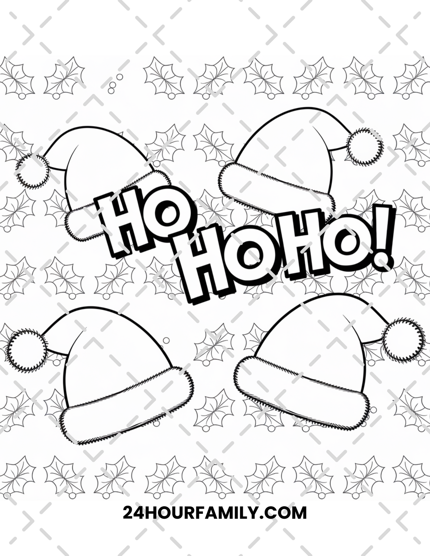 santa hats coloring pages