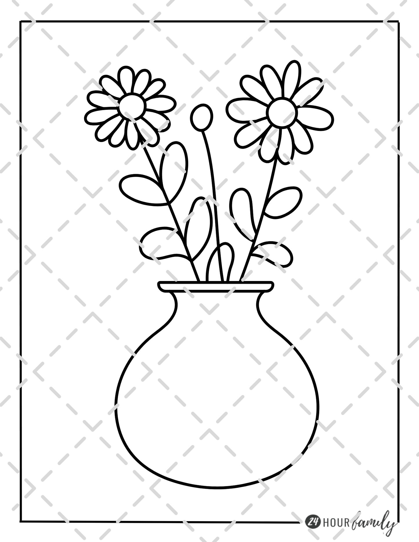 flower vase coloring pages