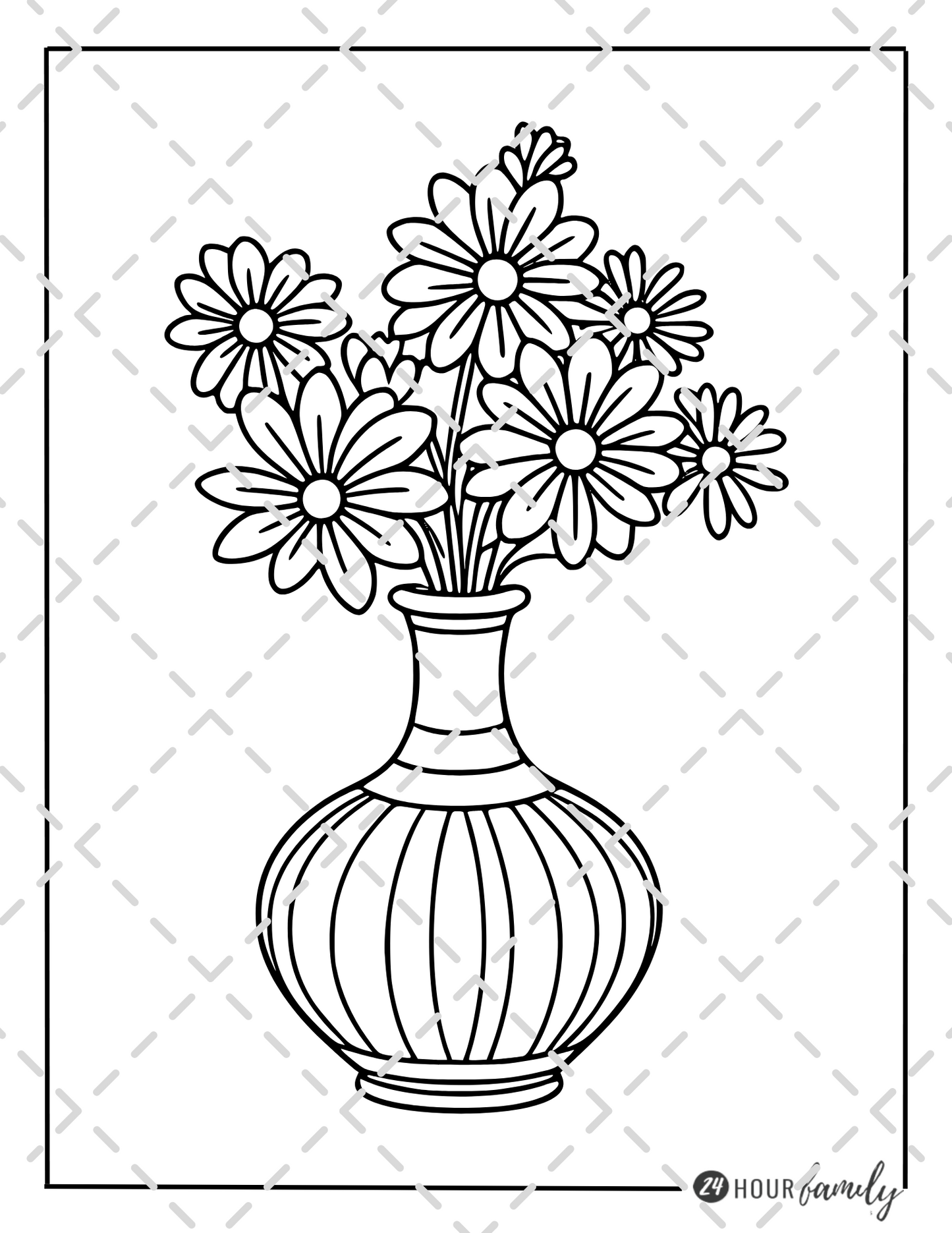 flower vase coloring pages