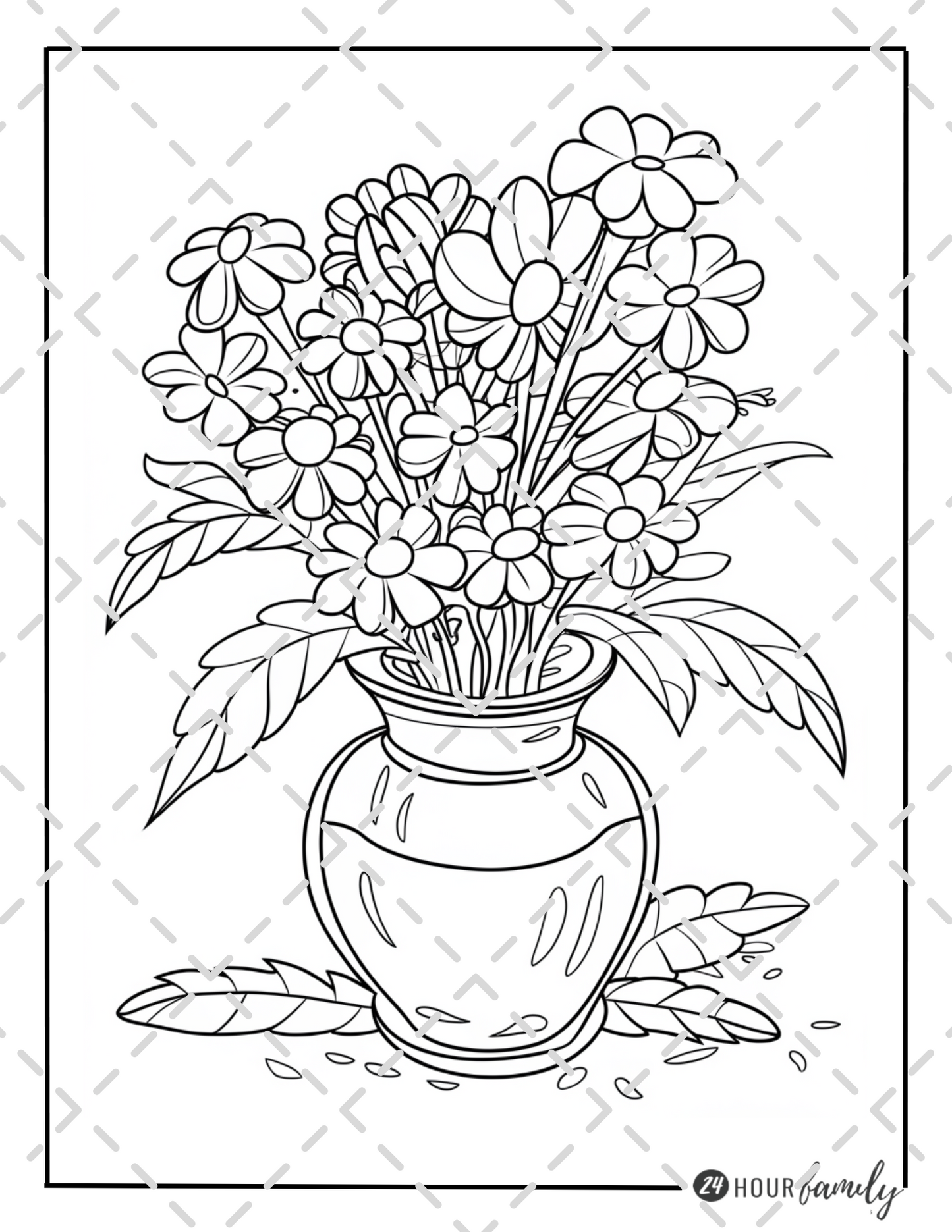 flower vase coloring pages