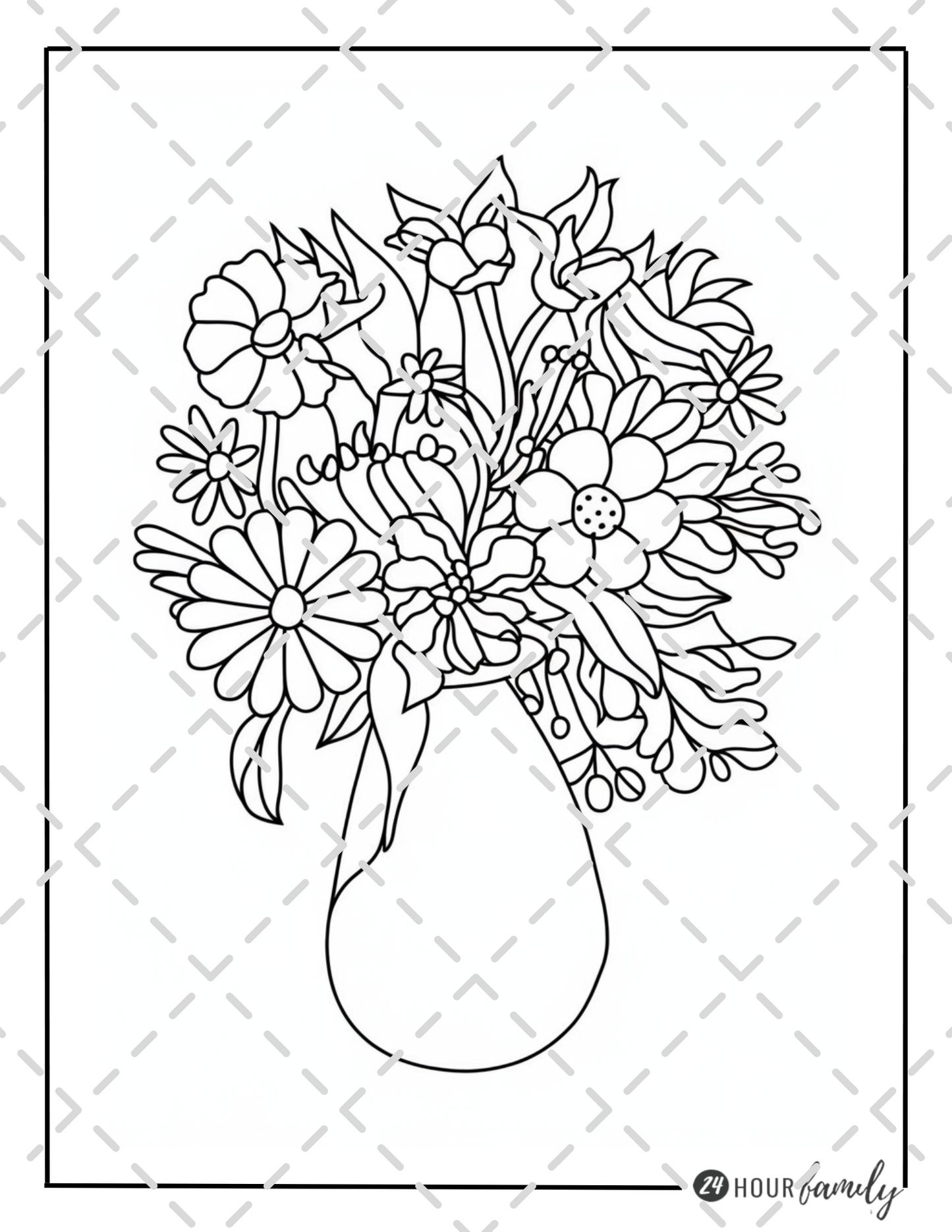 flower vase coloring pages