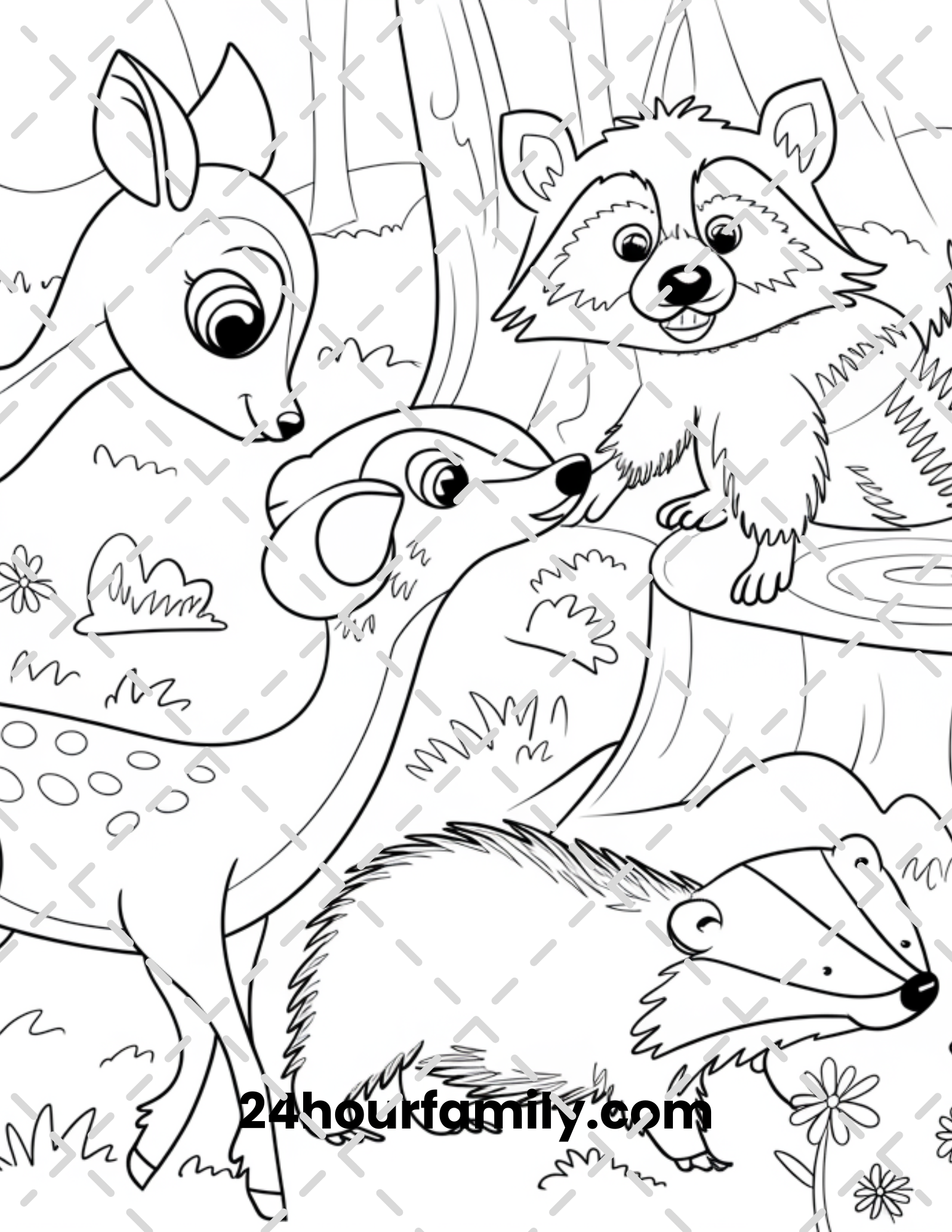 woodland creatures coloring pages