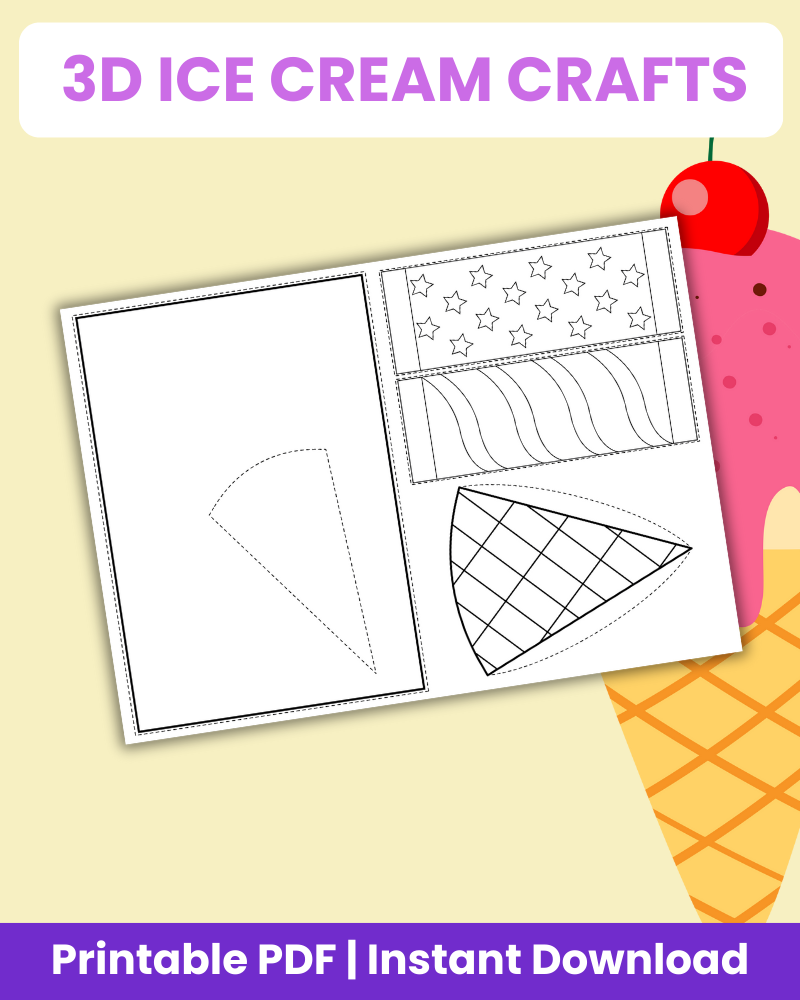 3d ice cream crafts printable