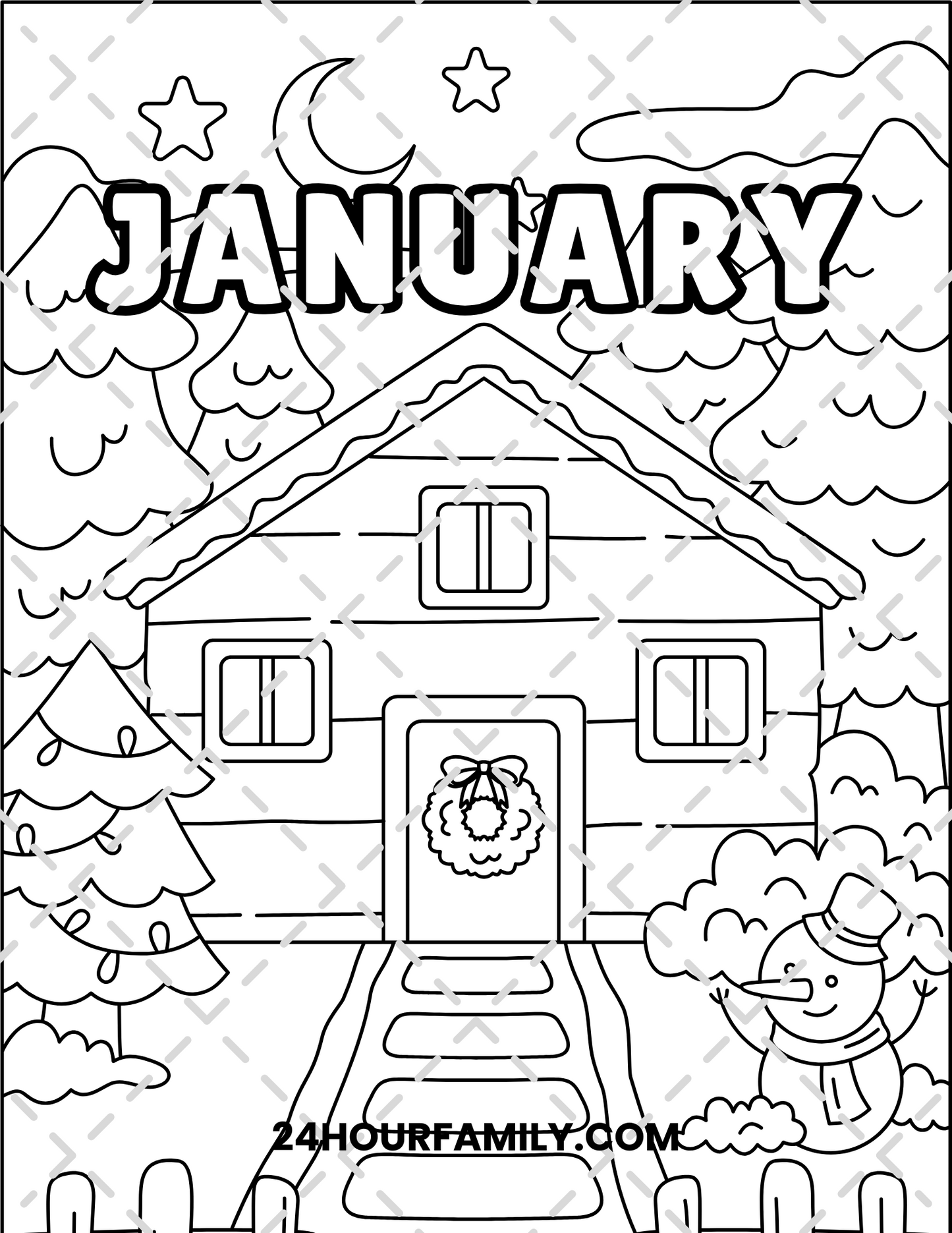 january coloring pages