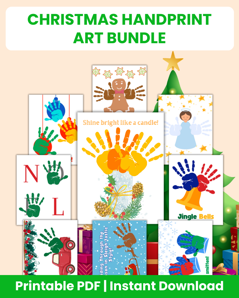 christmas handprint art bundle